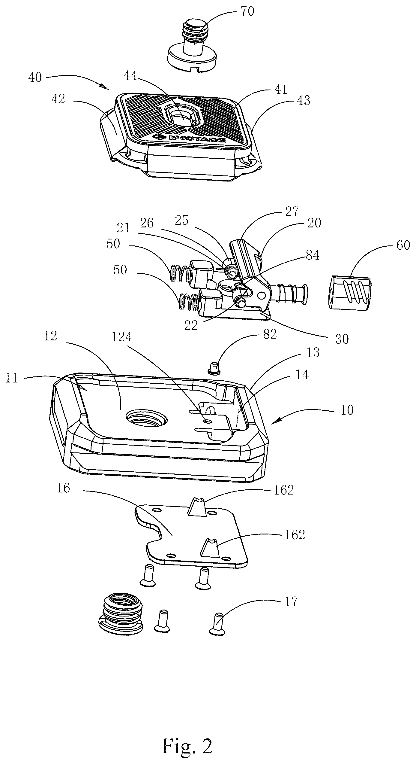 Patent US12174519 Figure 2 – Quick attachable and detachable fixing apparatus for photographic equipment