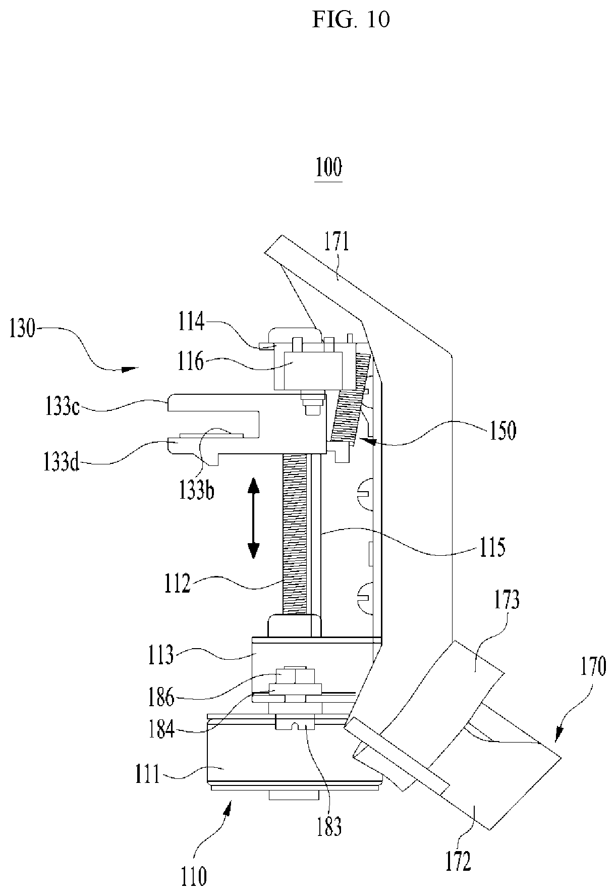 Patent US12174520 Figure 10 – Actuator module of vehicle head-up display