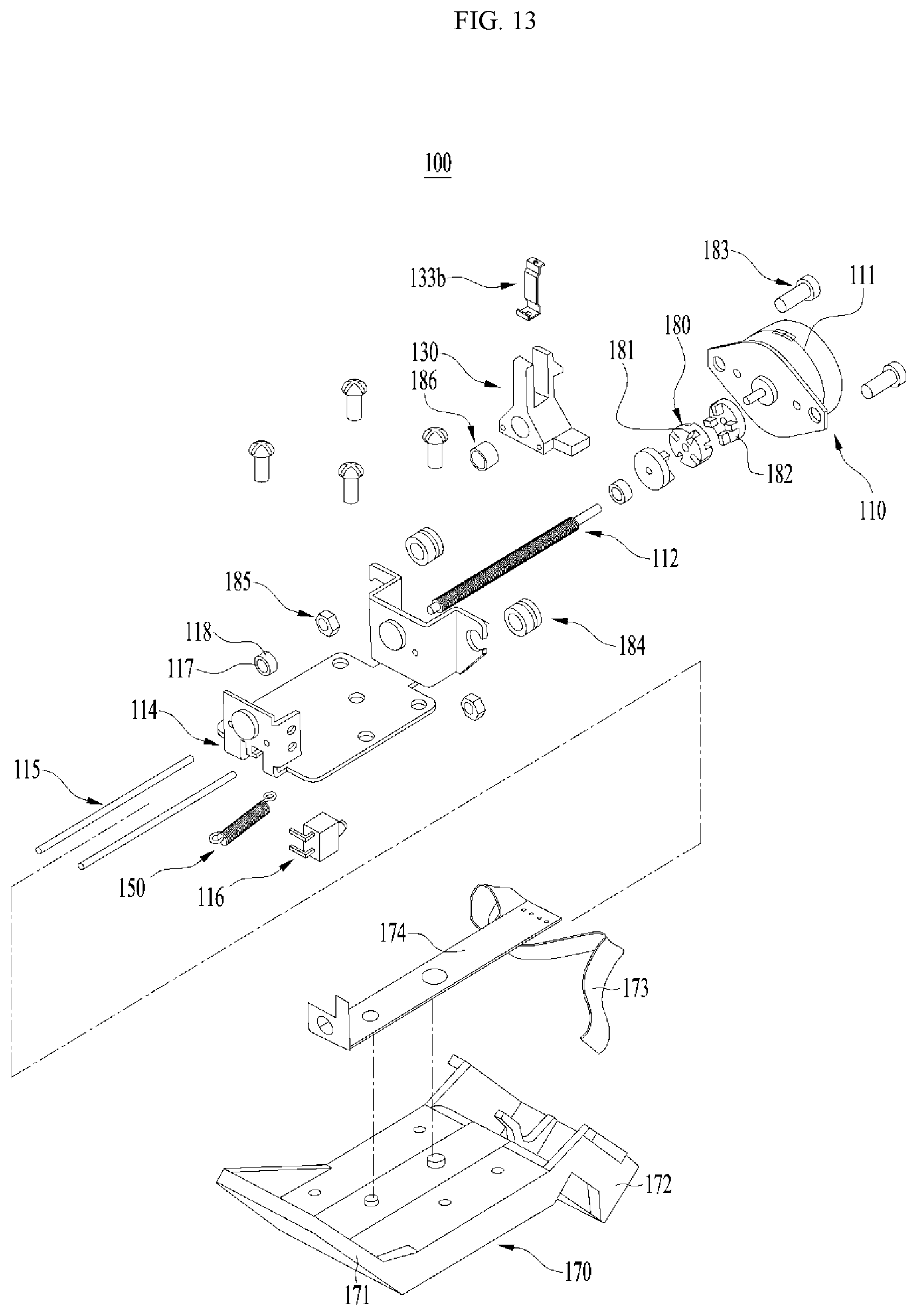 Patent US12174520 Figure 13 – Actuator module of vehicle head-up display