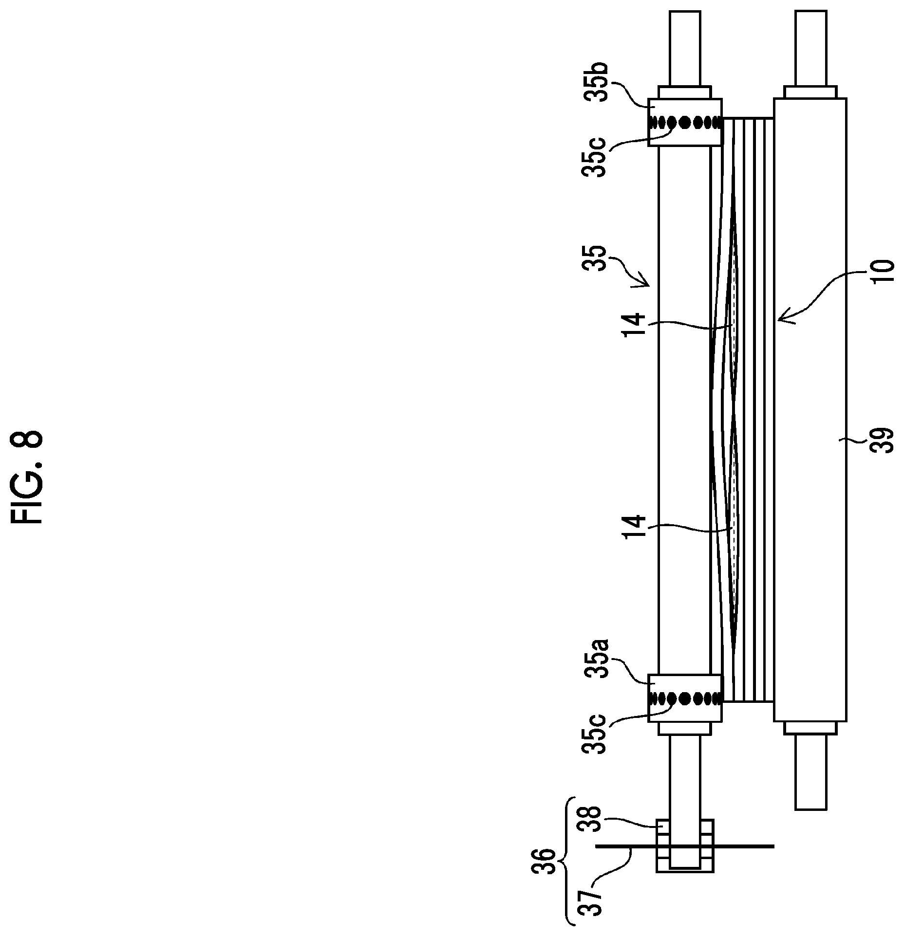 Patent US12174535 Figure 8 – Printer device, printing method, and program for outputting an exposure start signal without requiring a film detection device