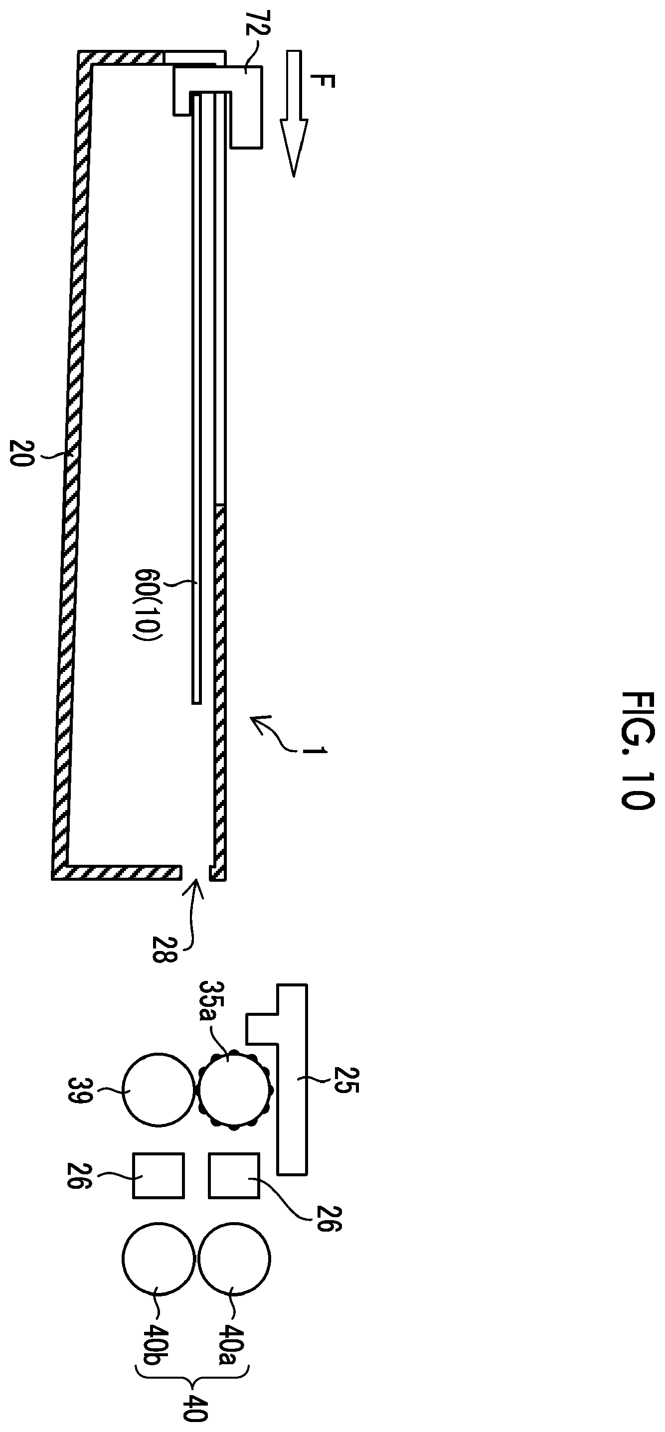 Patent US12174535 Figure 10 – Printer device, printing method, and program for outputting an exposure start signal without requiring a film detection device