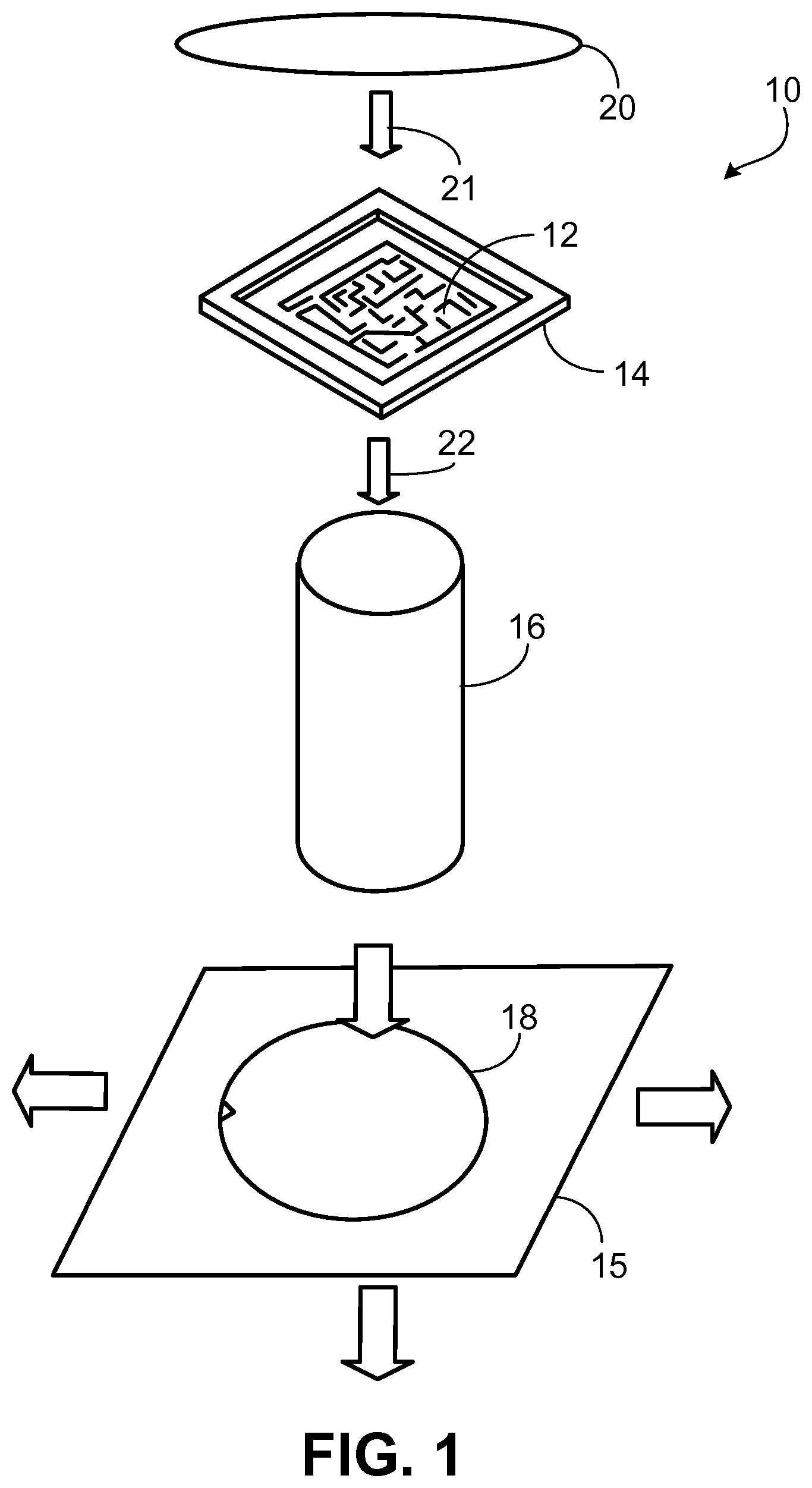 Patent US12174548 Figure 1 – Formation of three-dimensional structures using grey-scale photolithography