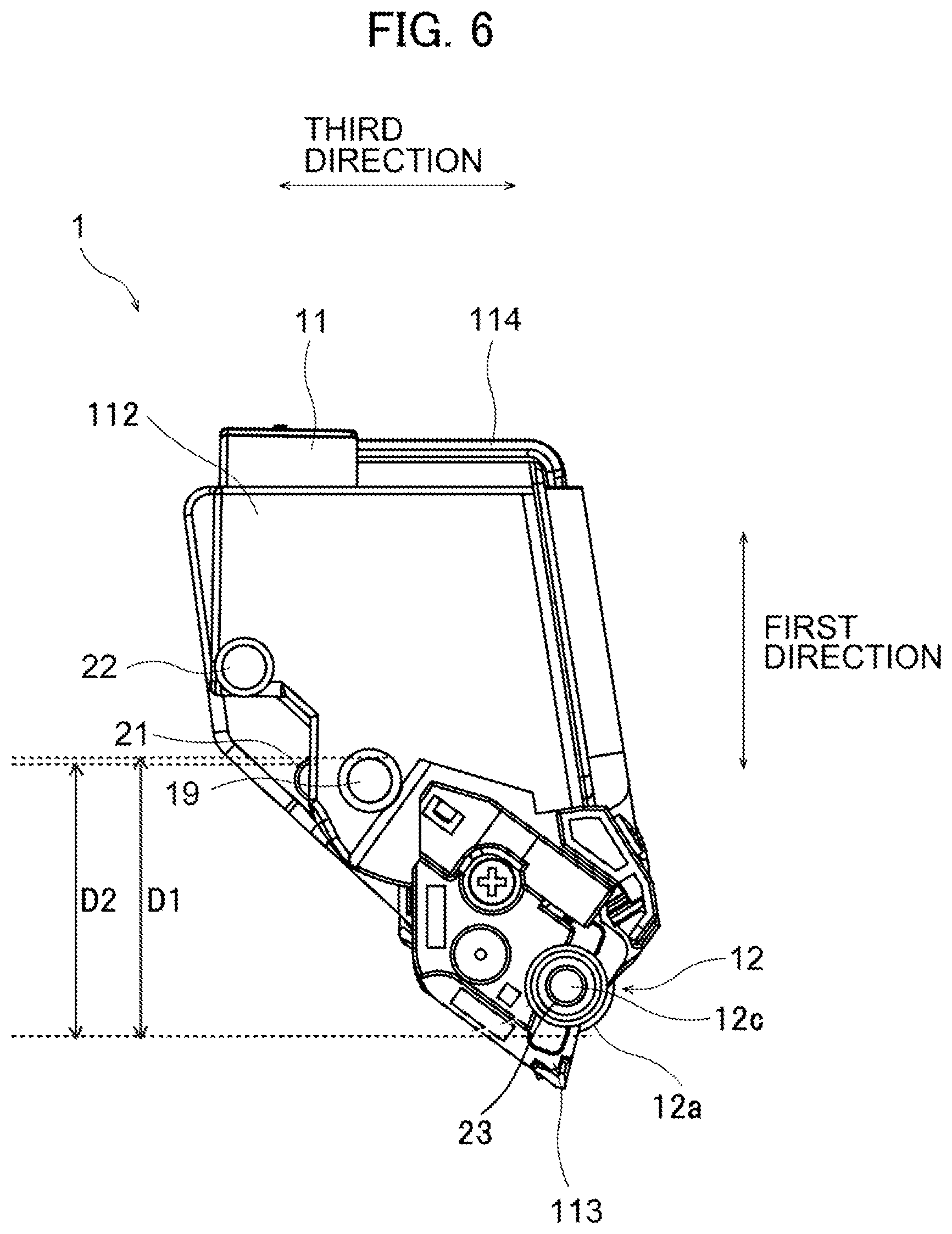 Patent US12174557 Figure 6 – Developer cartridge