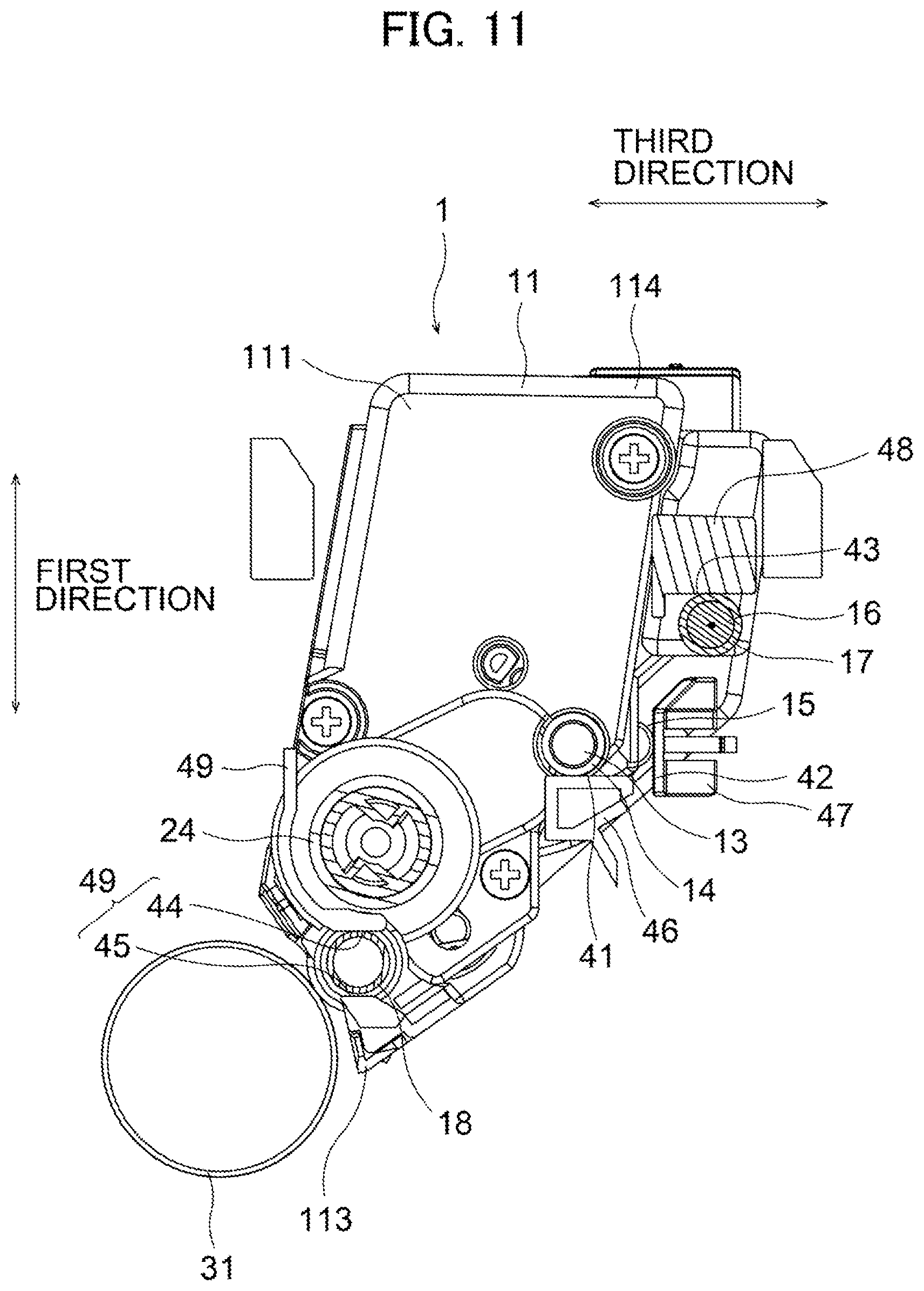 Patent US12174557 Figure 11 – Developer cartridge