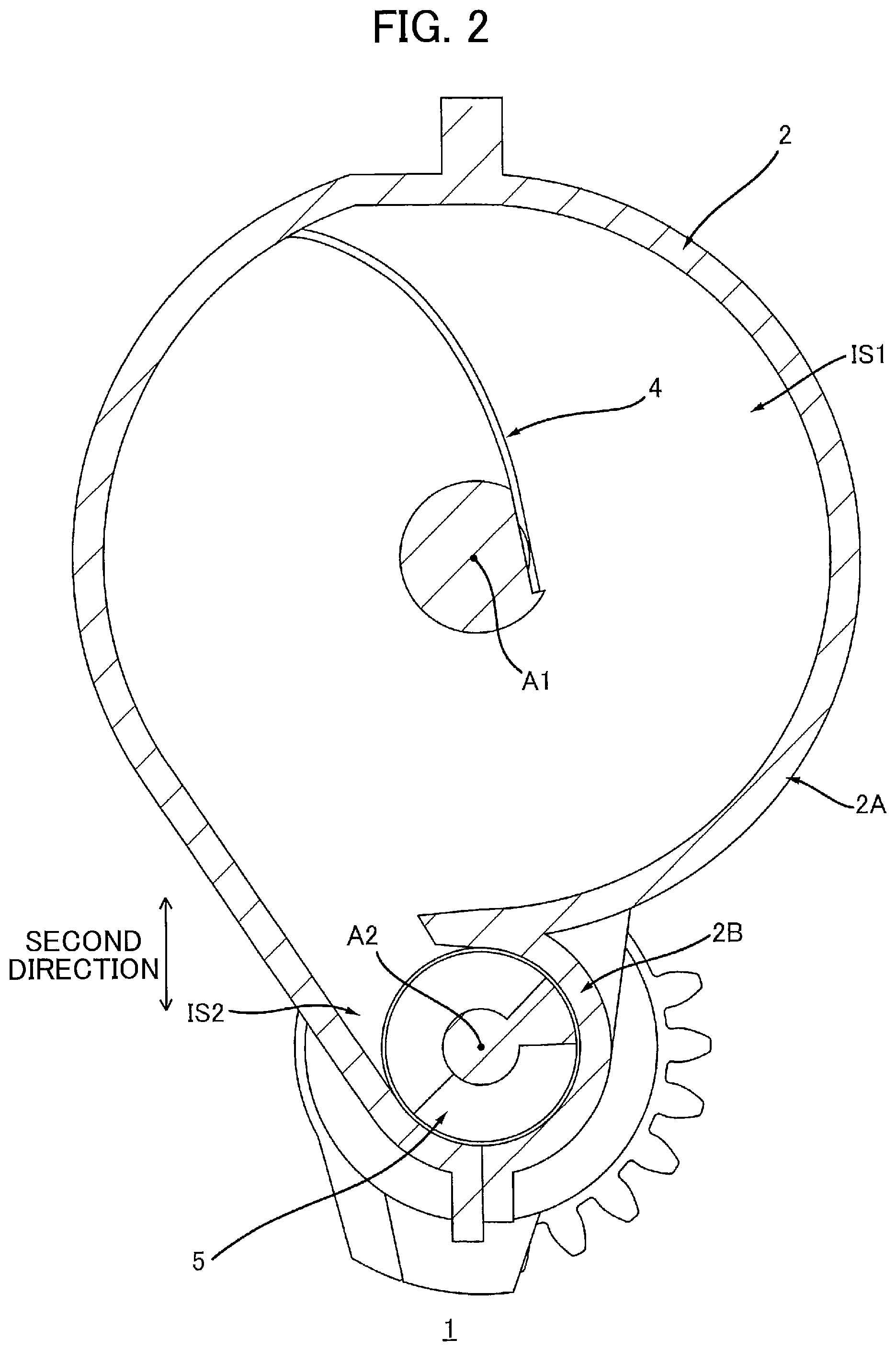 Patent US12174559 Figure 2 – Toner cartridge having electrical contact surface that can contact electrical contact surface of drum cartridge in accordance with pivotal movement of casing