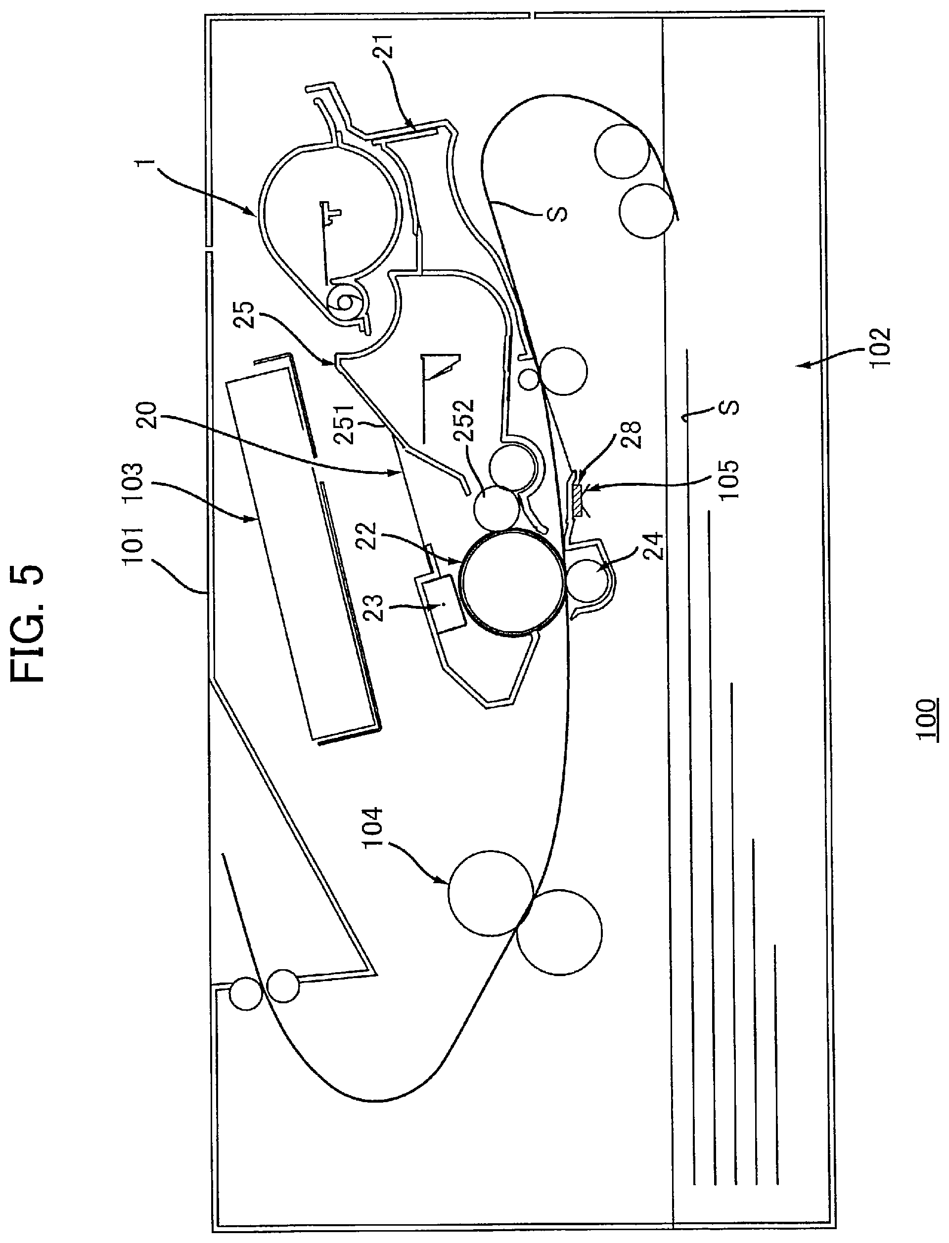 Patent US12174559 Figure 5 – Toner cartridge having electrical contact surface that can contact electrical contact surface of drum cartridge in accordance with pivotal movement of casing