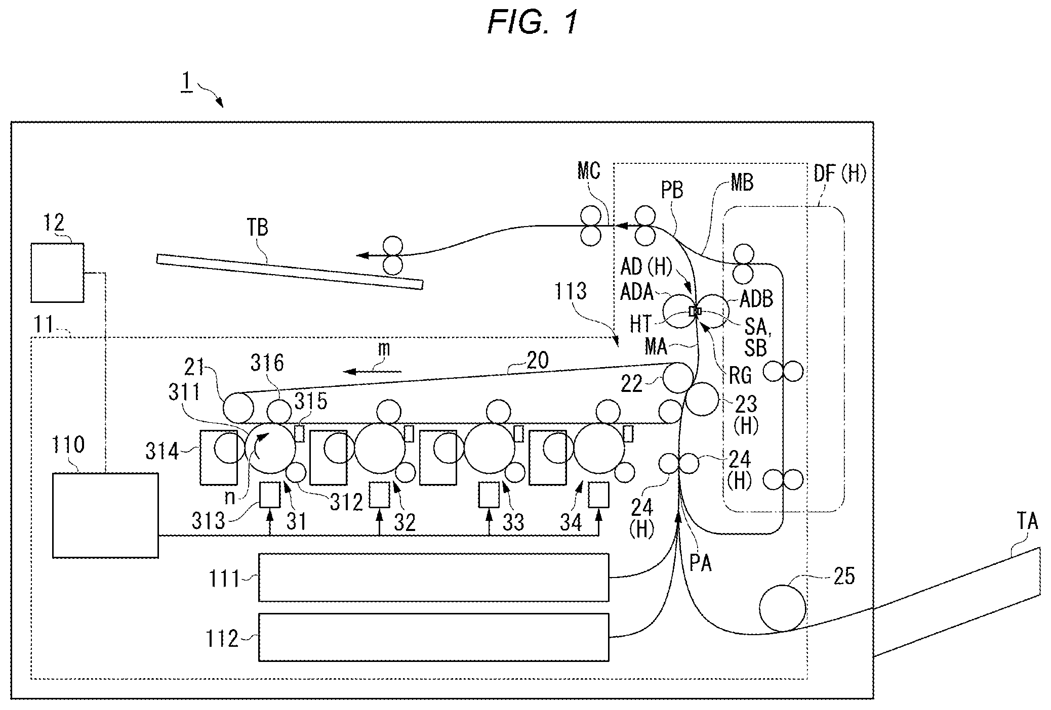 Patent US12174568 Figure 1 – Image forming apparatus