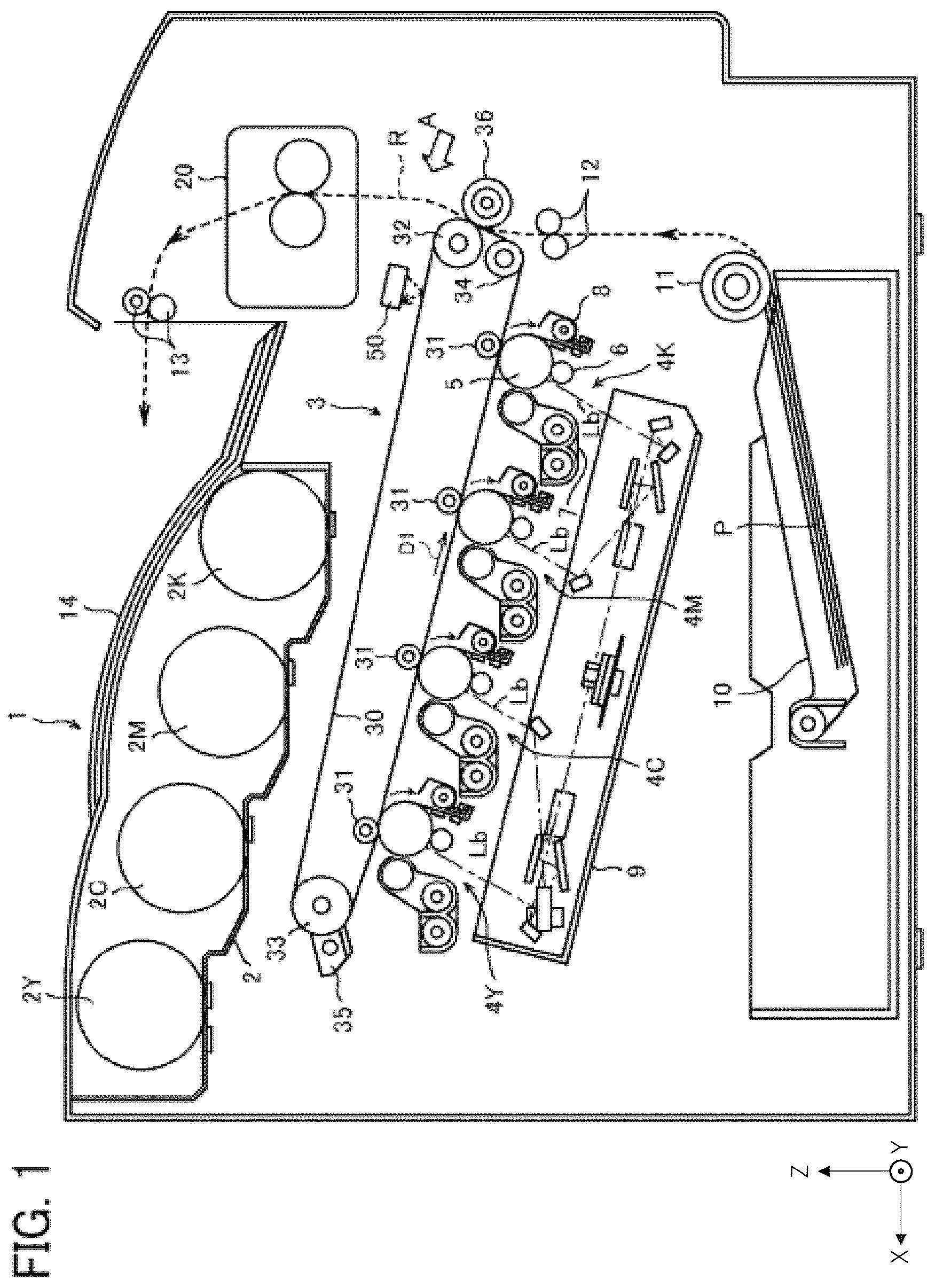 Patent US12174577 Figure 1 – Image forming apparatus