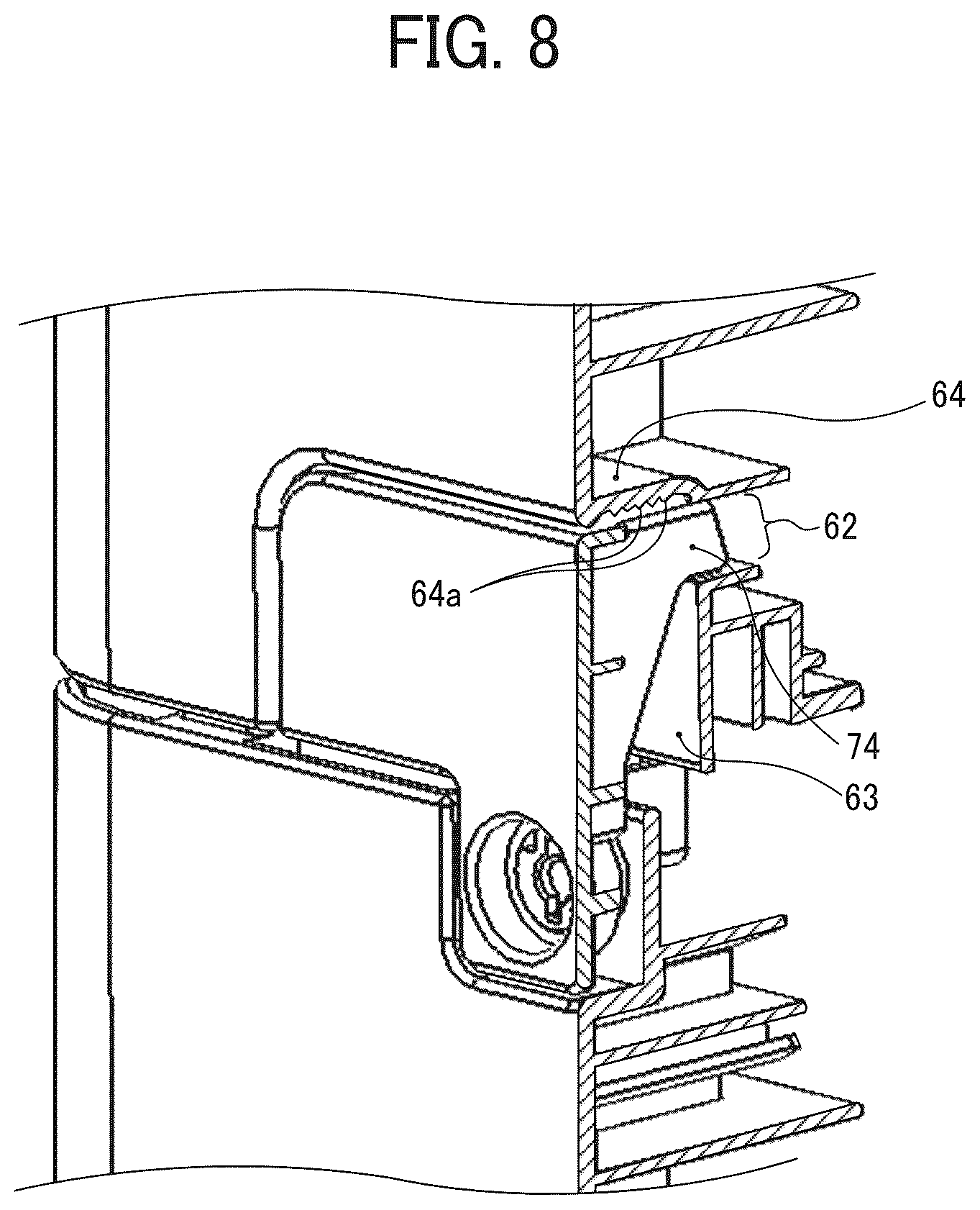 Patent US12174578 Figure 8 – Housing structure and image forming apparatus