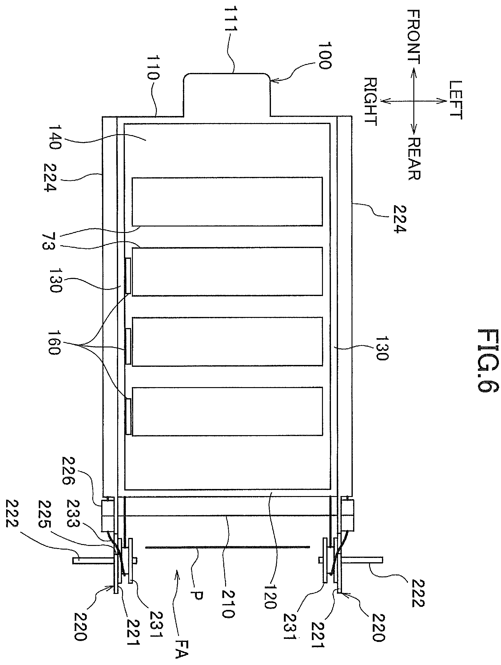 Patent US12174581 Figure 6 – Image-forming device having guide to guide drawer supporting developing units in main casing