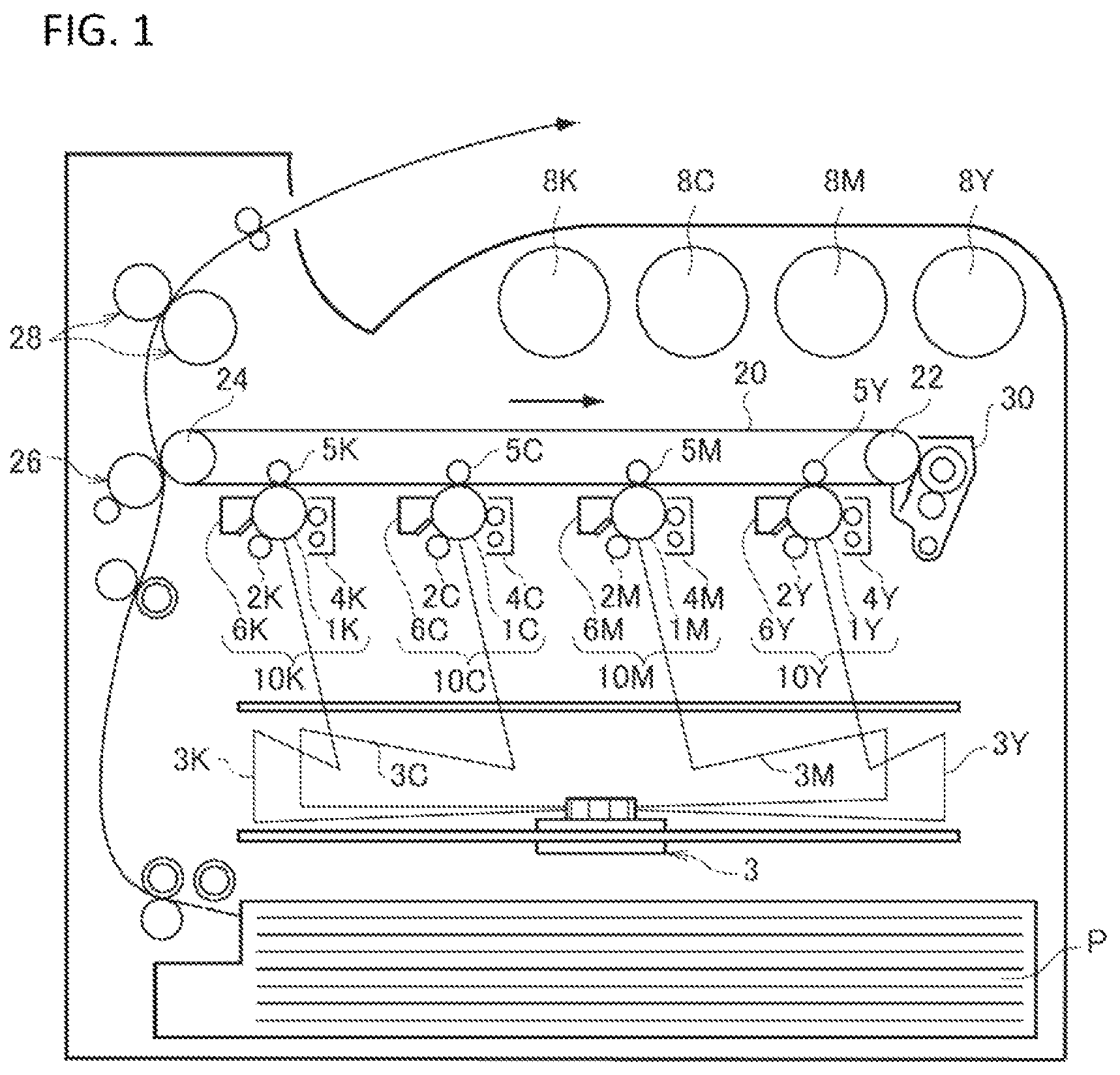 Patent US12174583 — Electrostatic charge image developing carrier, electrostatic charge image developer, process cartridge, image forming apparatus and image forming method — Figure 1