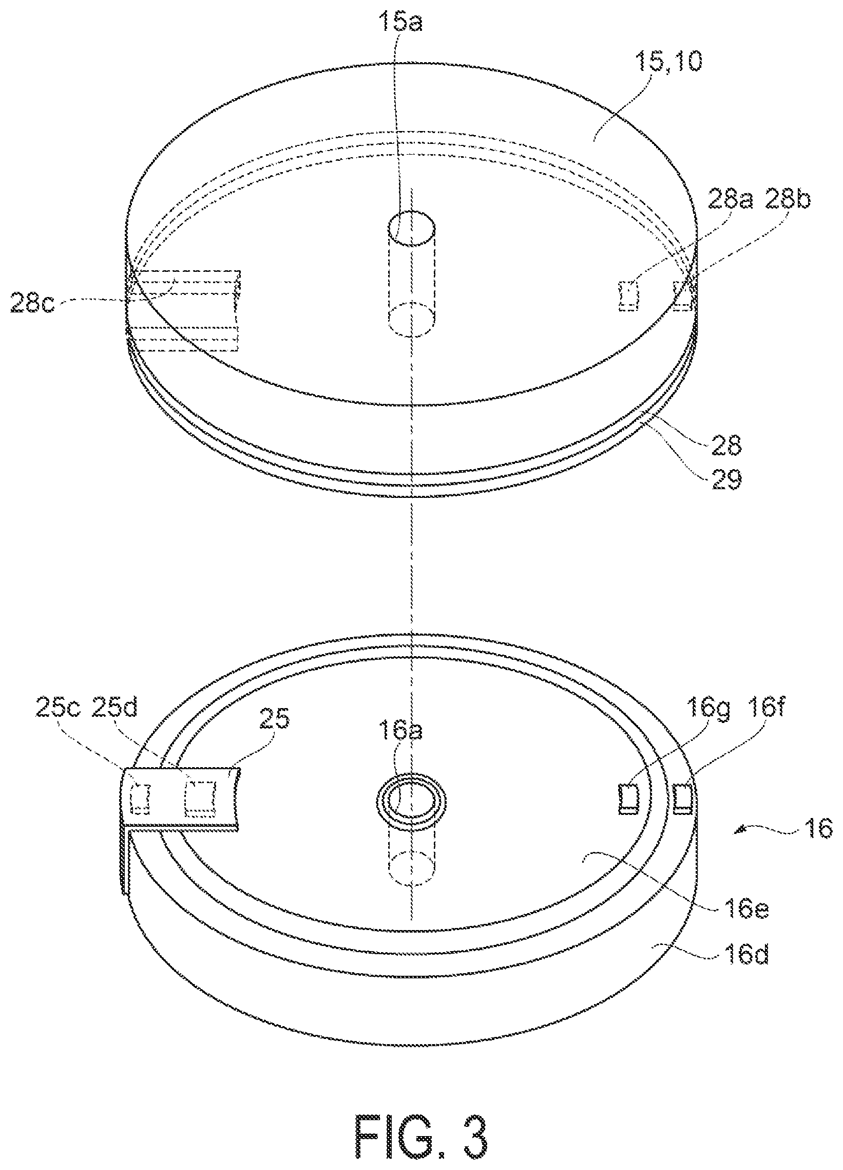 Patent US12174589 Figure 3 – Electronic watch having a date indicator between a battery and a movement