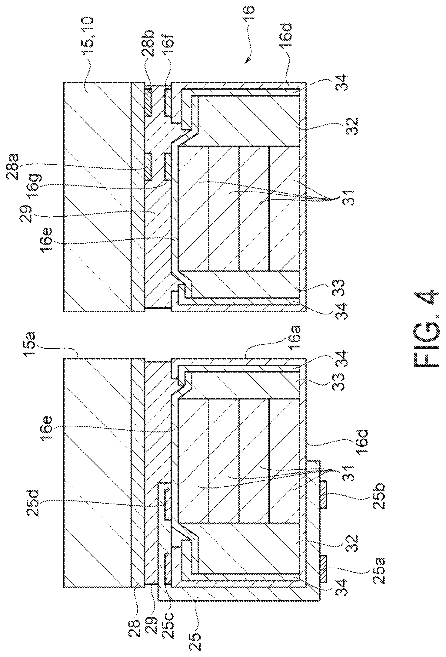 Patent US12174589 Figure 4 – Electronic watch having a date indicator between a battery and a movement