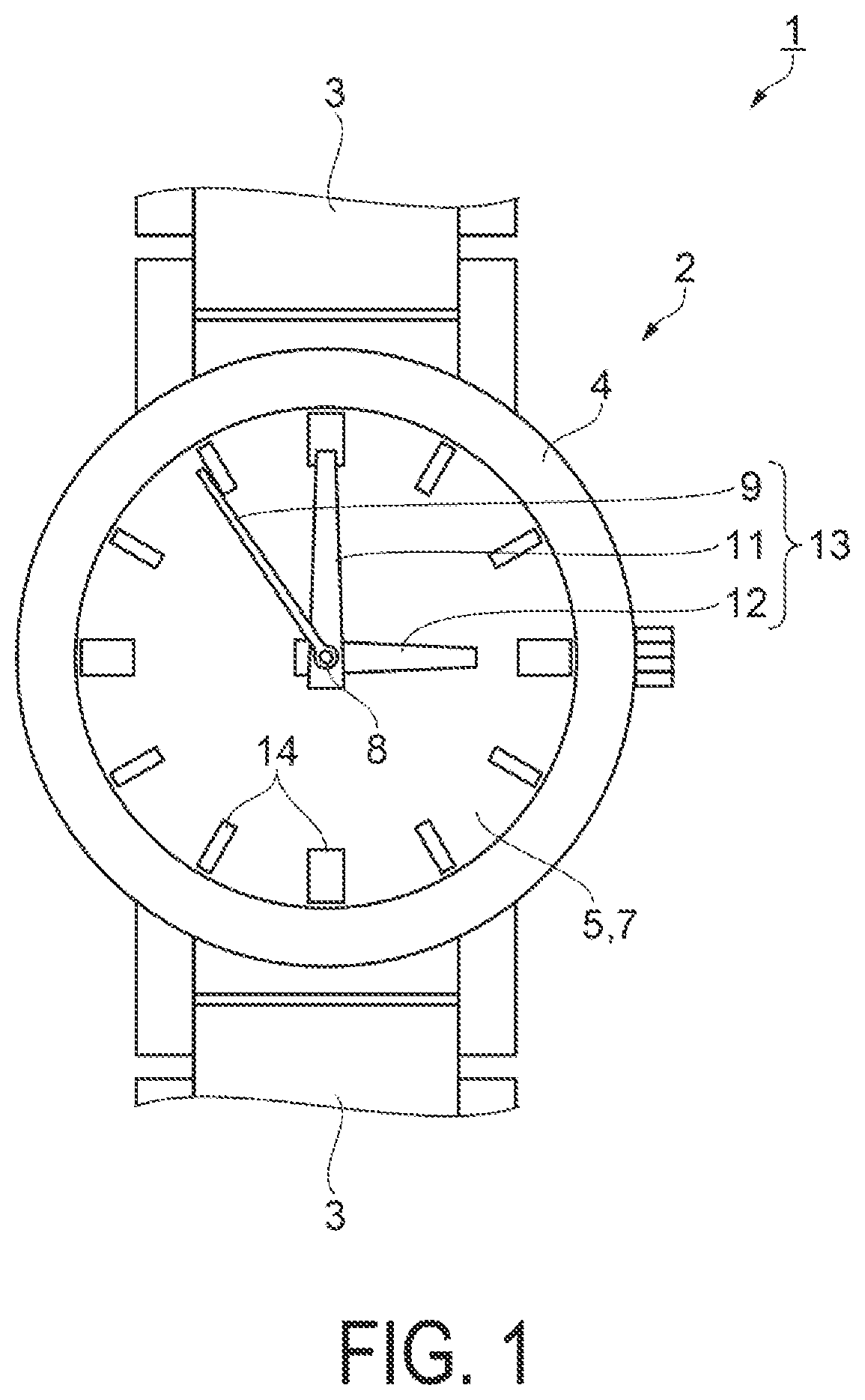 Patent US12174590 Figure 1 – Electronic watch