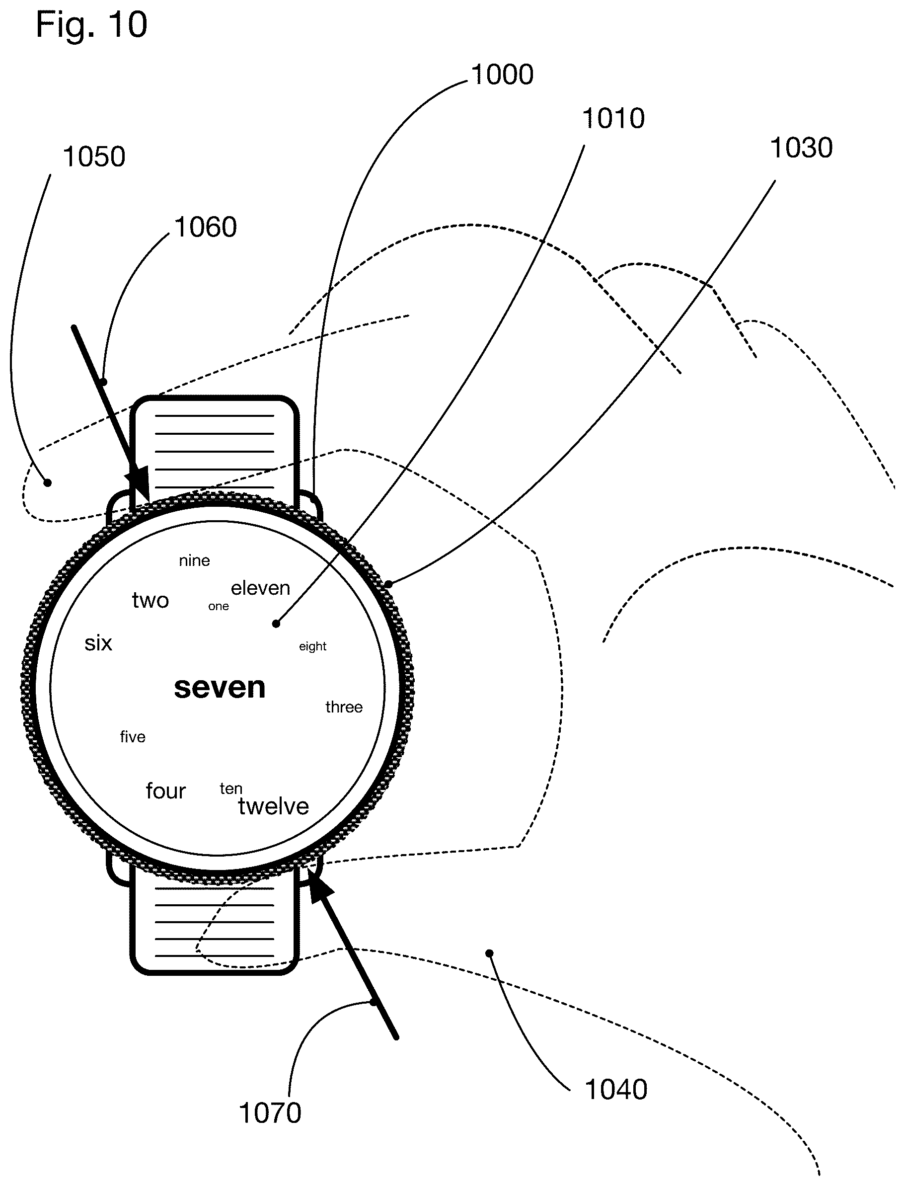 Patent US12174592 Figure 8 – Wearable smart watch with a control-ring and a user feedback mechanism