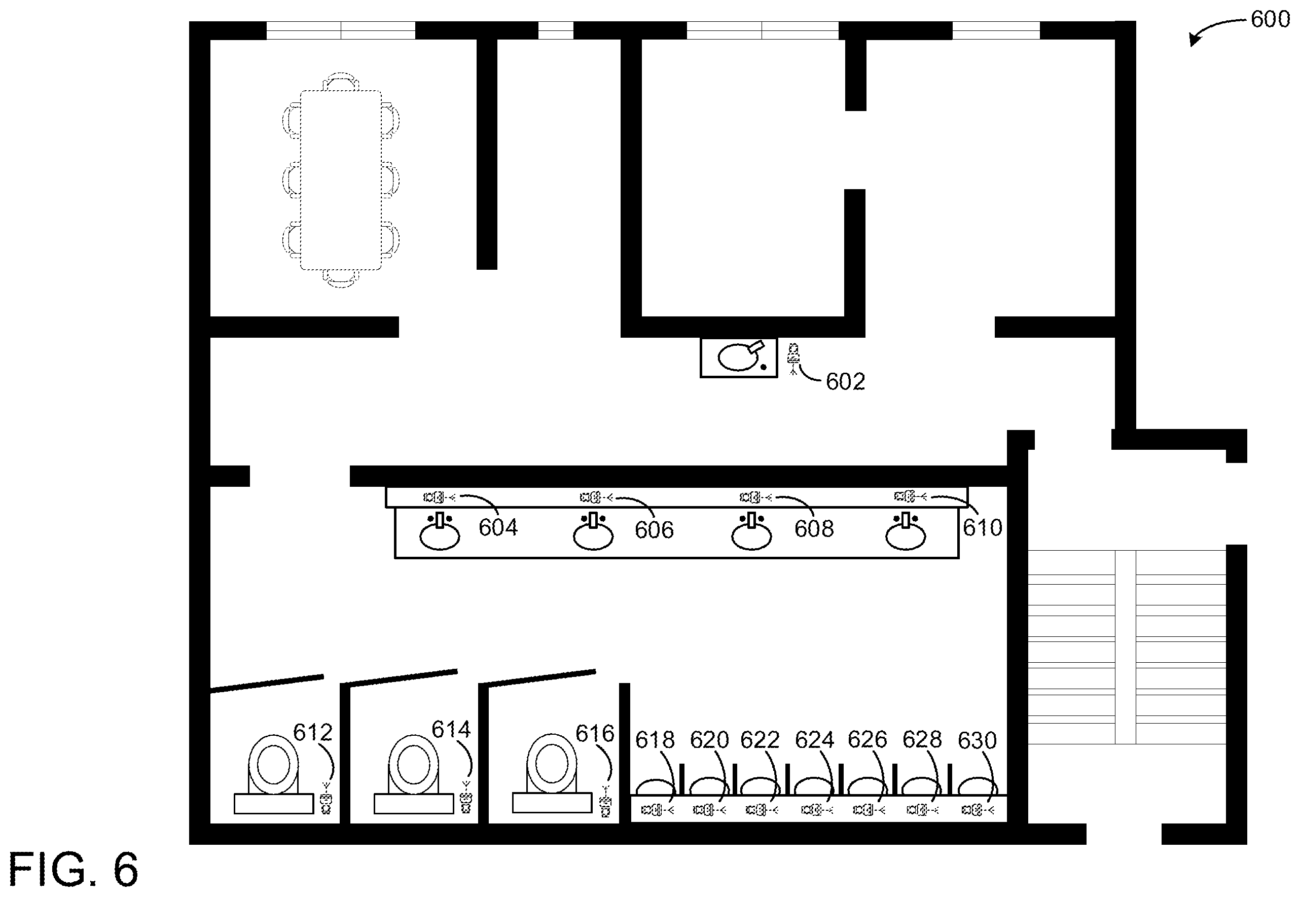 Patent US12174601 Figure 6 – Building system with occupant health analysis based on water usage