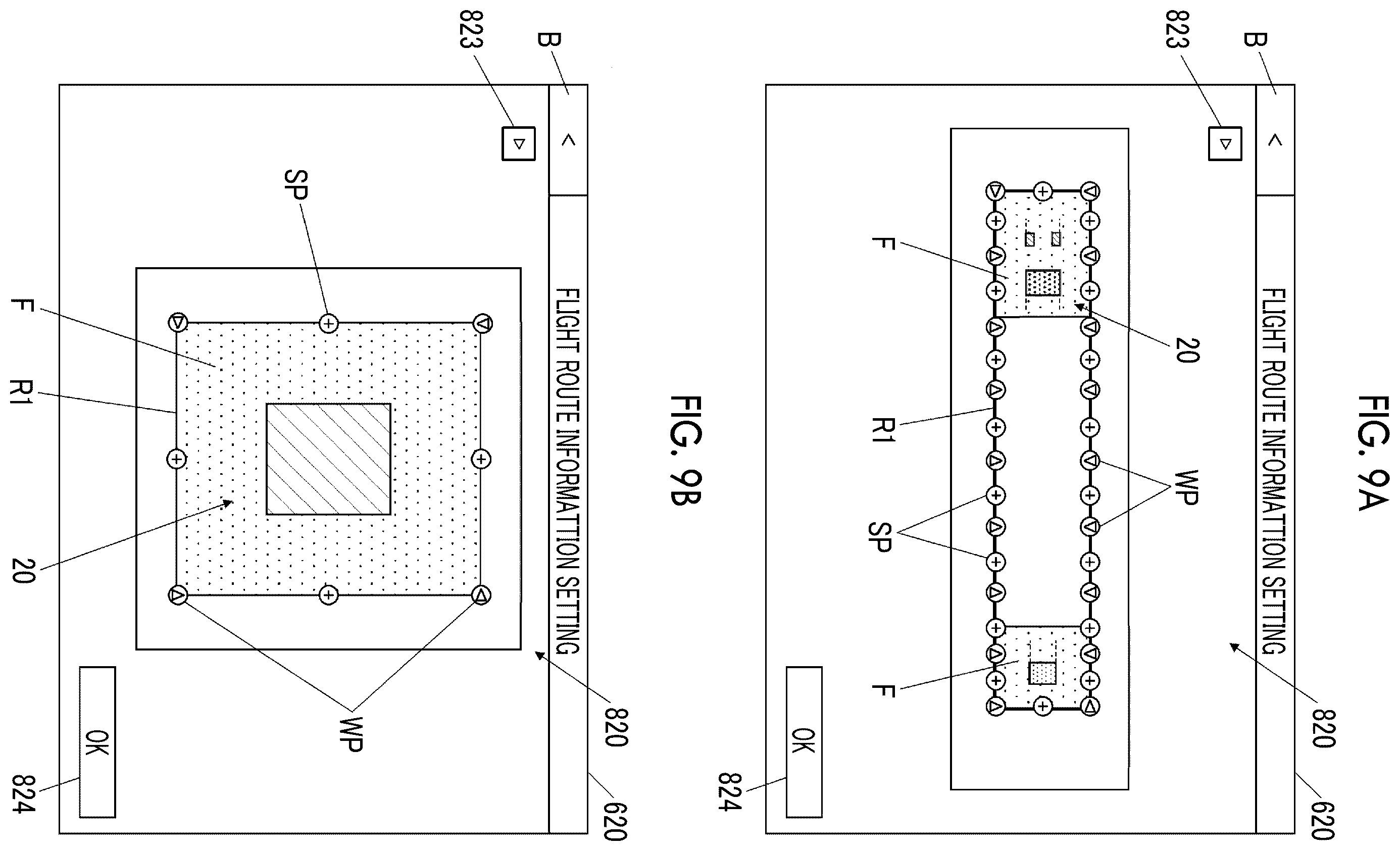 Patent US12174630 Figure 8 – Display device and route display program