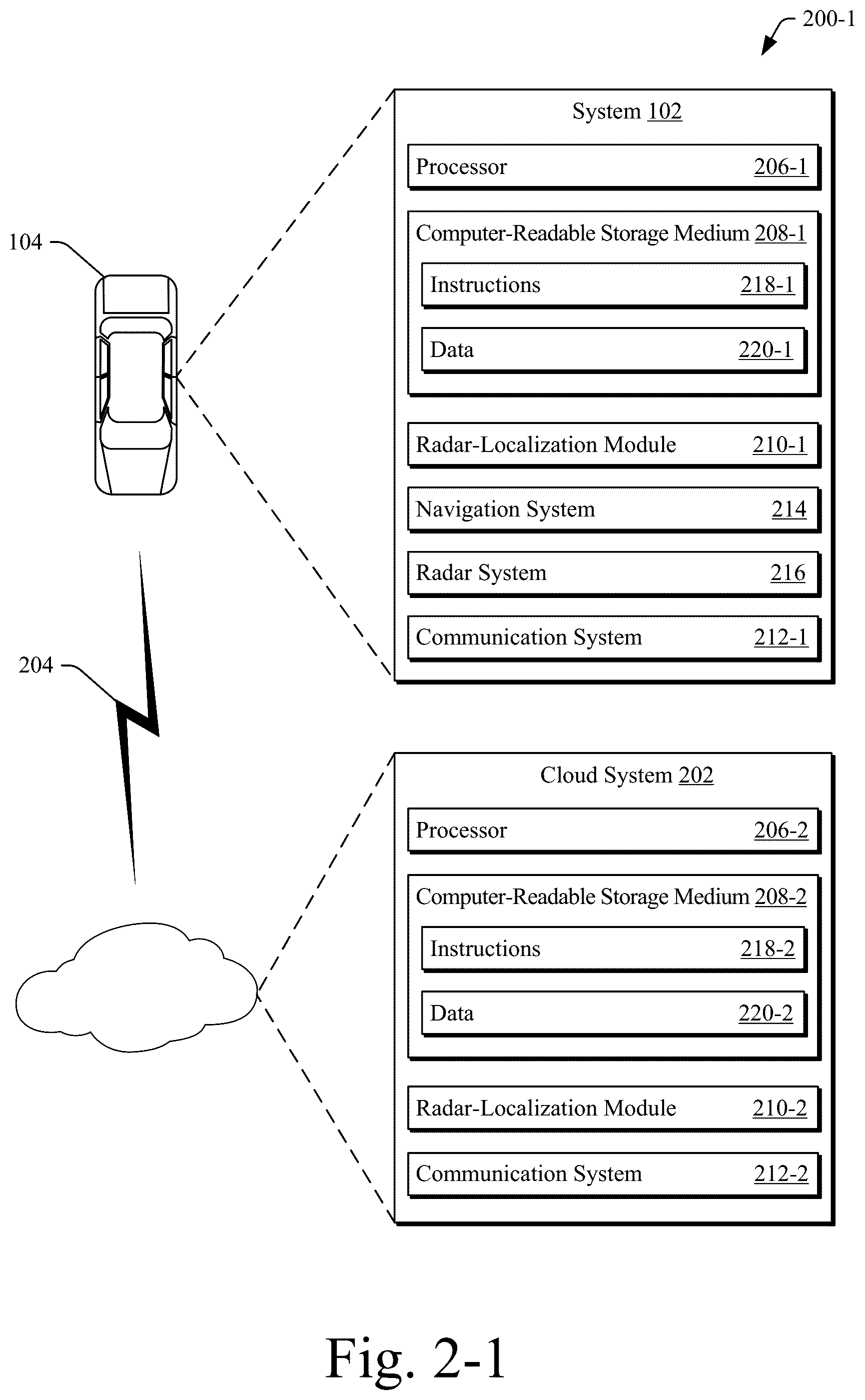 Patent US12174641 Figure 2 – Vehicle localization based on radar detections