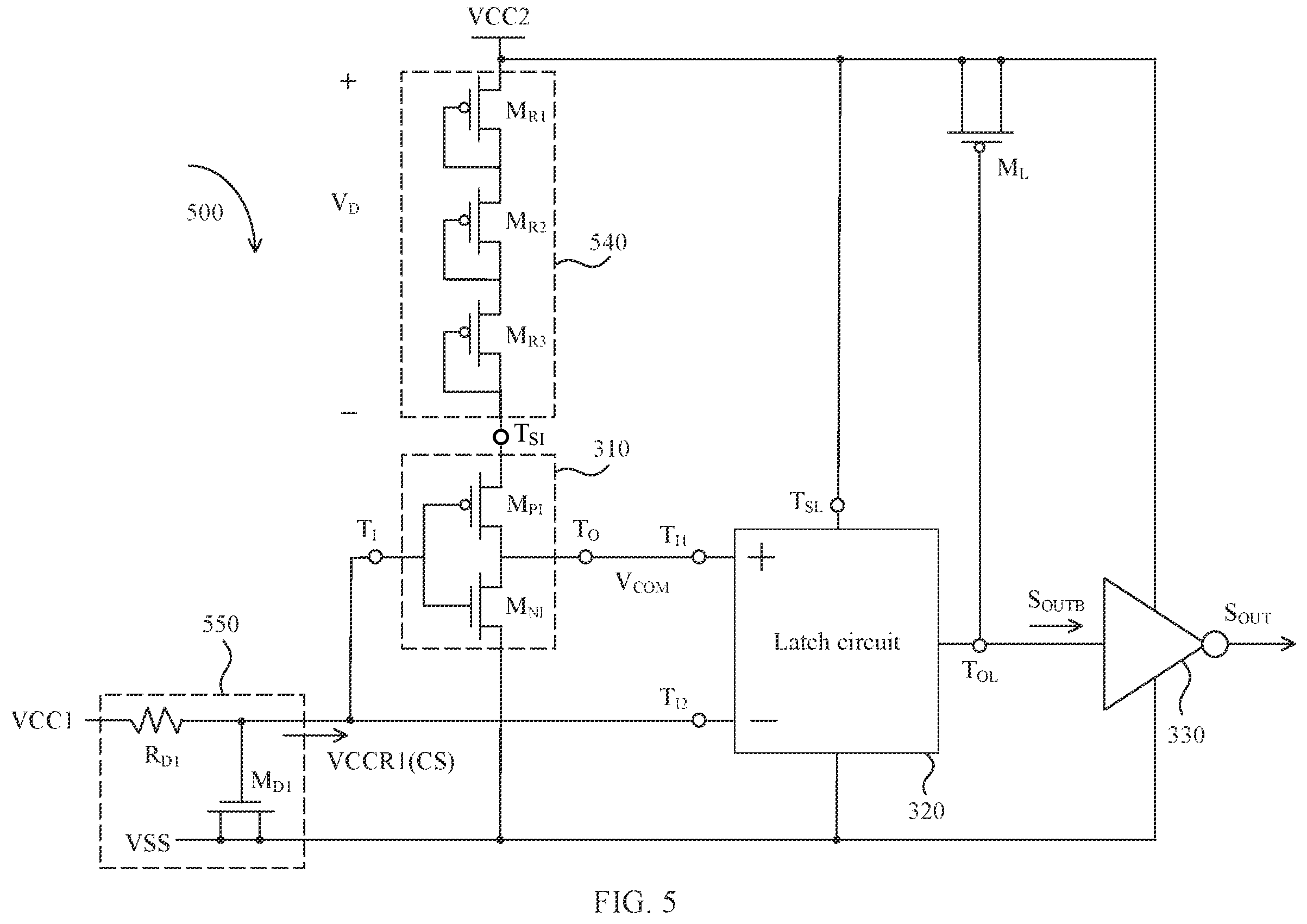 Patent US12174648 Figure 5 – Power management circuit and method for integrated circuit having multiple power domains