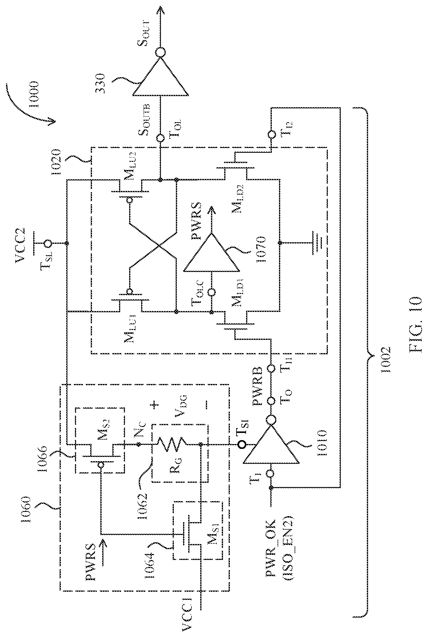 Patent US12174648 Figure 10 – Power management circuit and method for integrated circuit having multiple power domains