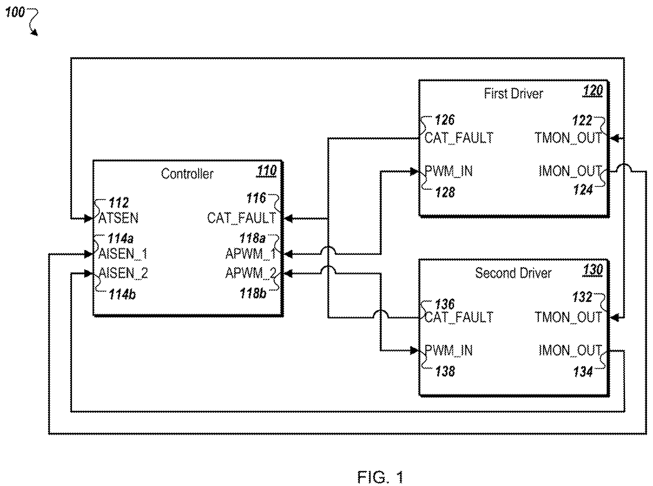 Patent US12174650 Figure 1 – Fault communication in voltage regulator systems