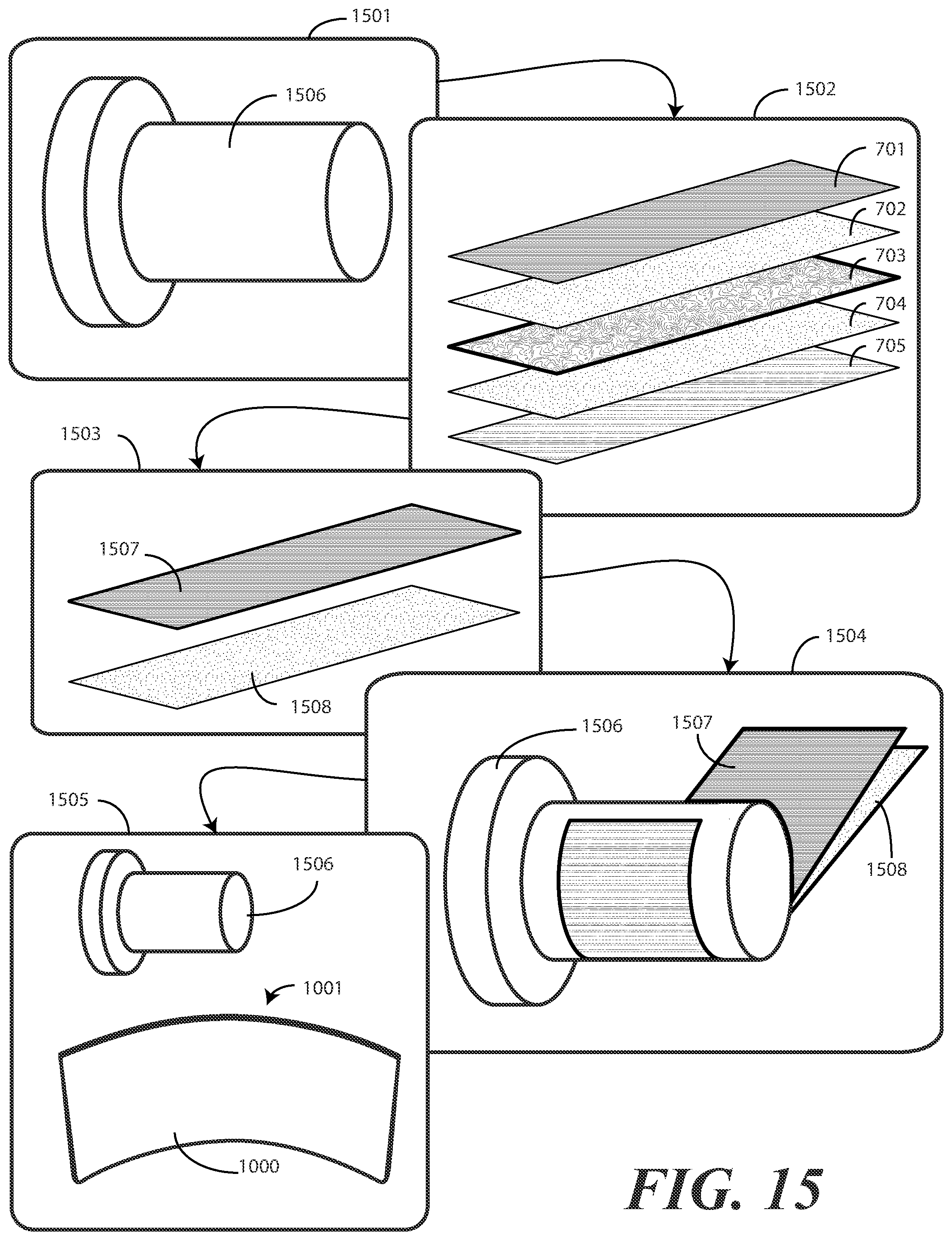 Patent US12174668 Figure 8 – Flexible display with preformed curvilinear foldable substrate and corresponding electronic devices and methods