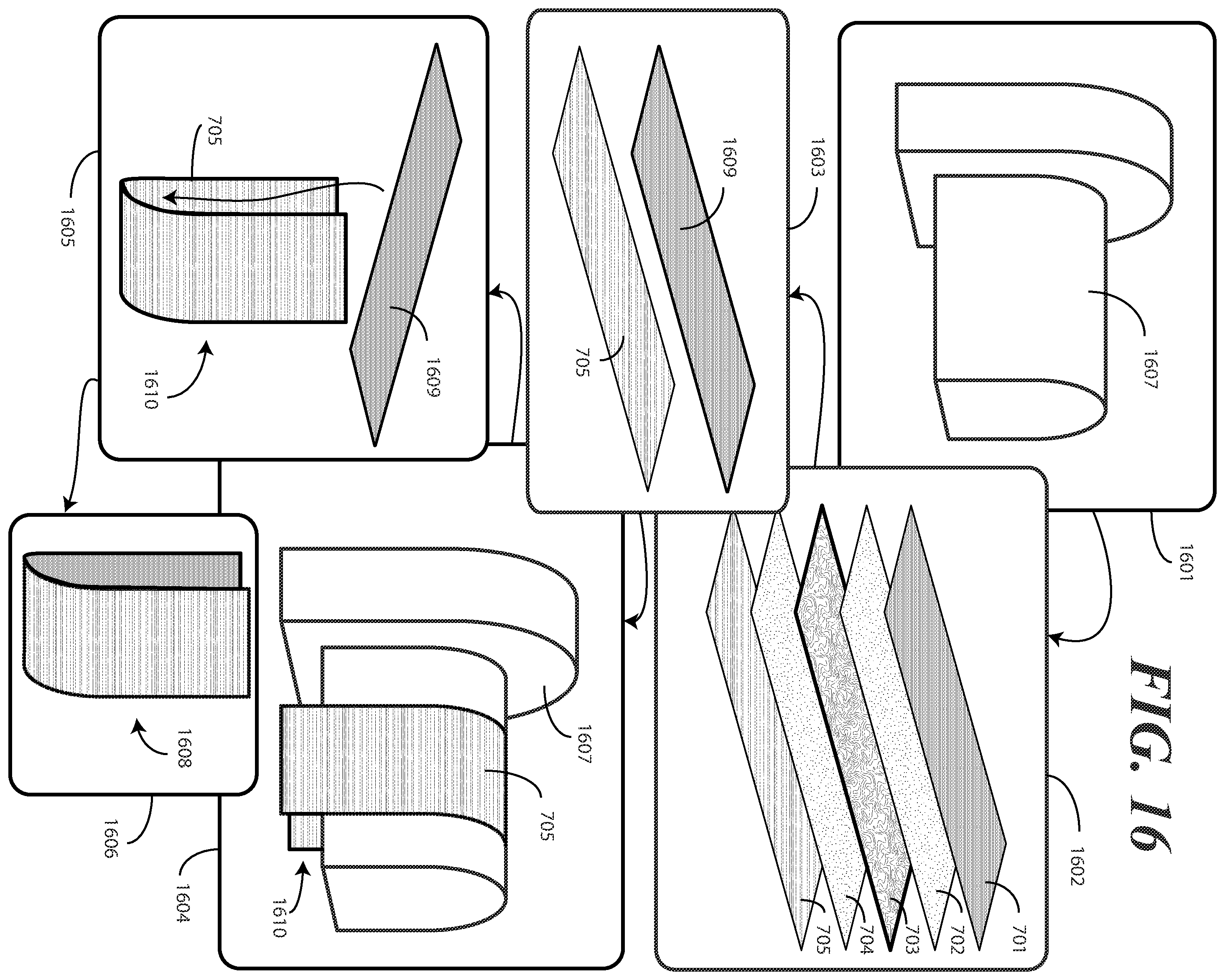 Patent US12174668 Figure 9 – Flexible display with preformed curvilinear foldable substrate and corresponding electronic devices and methods