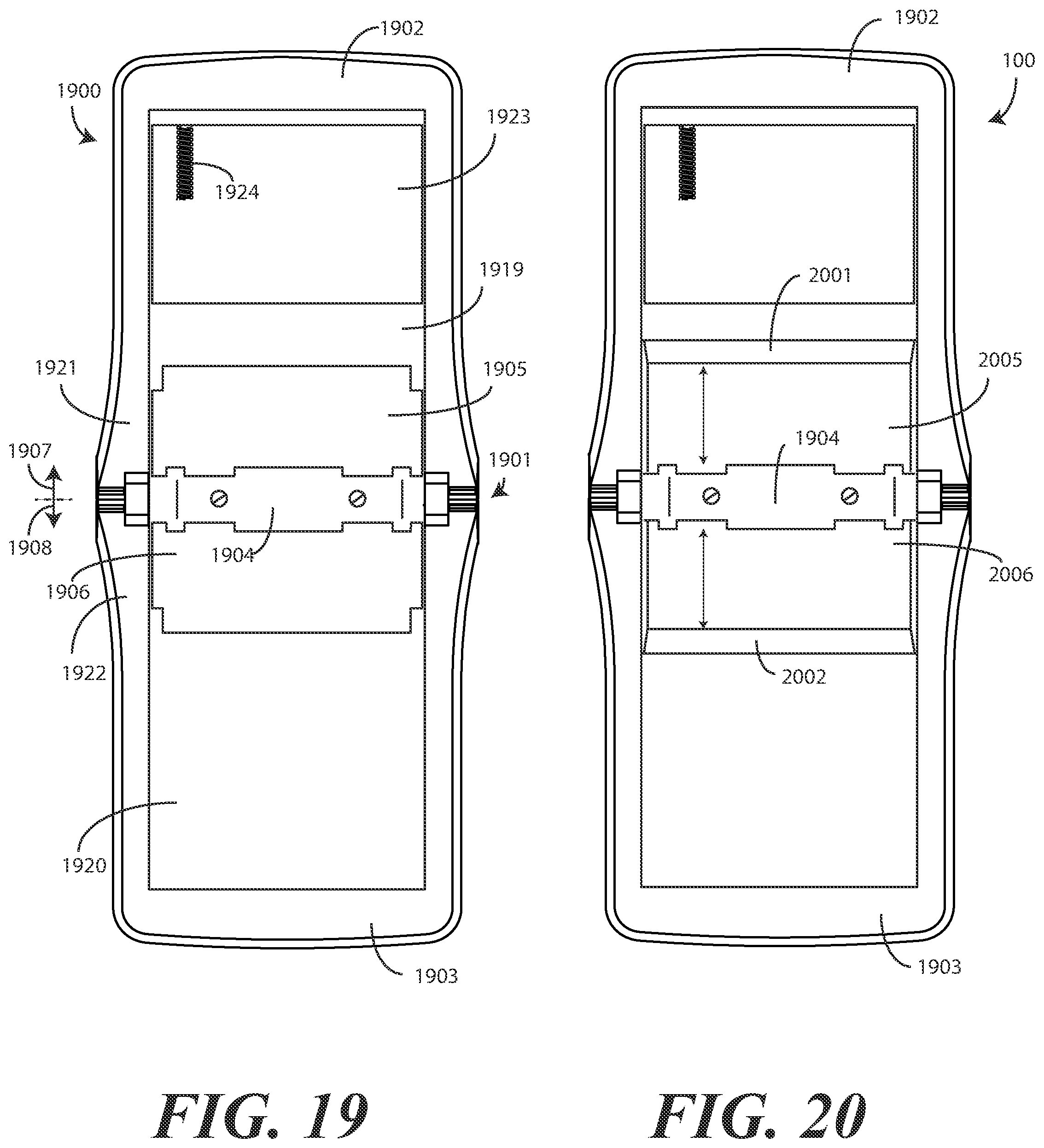 Patent US12174668 Figure 11 – Flexible display with preformed curvilinear foldable substrate and corresponding electronic devices and methods