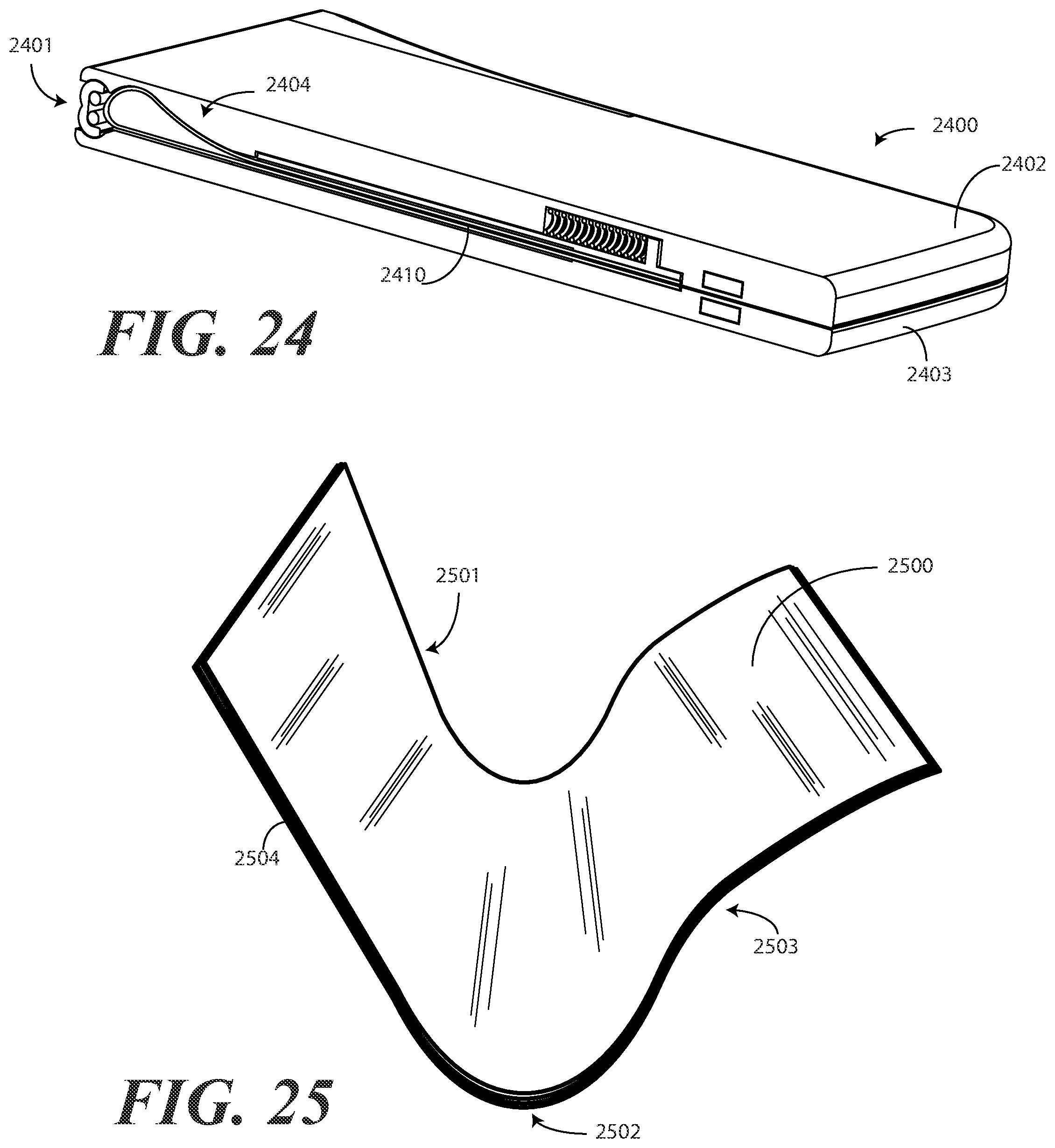 Patent US12174668 Figure 14 – Flexible display with preformed curvilinear foldable substrate and corresponding electronic devices and methods