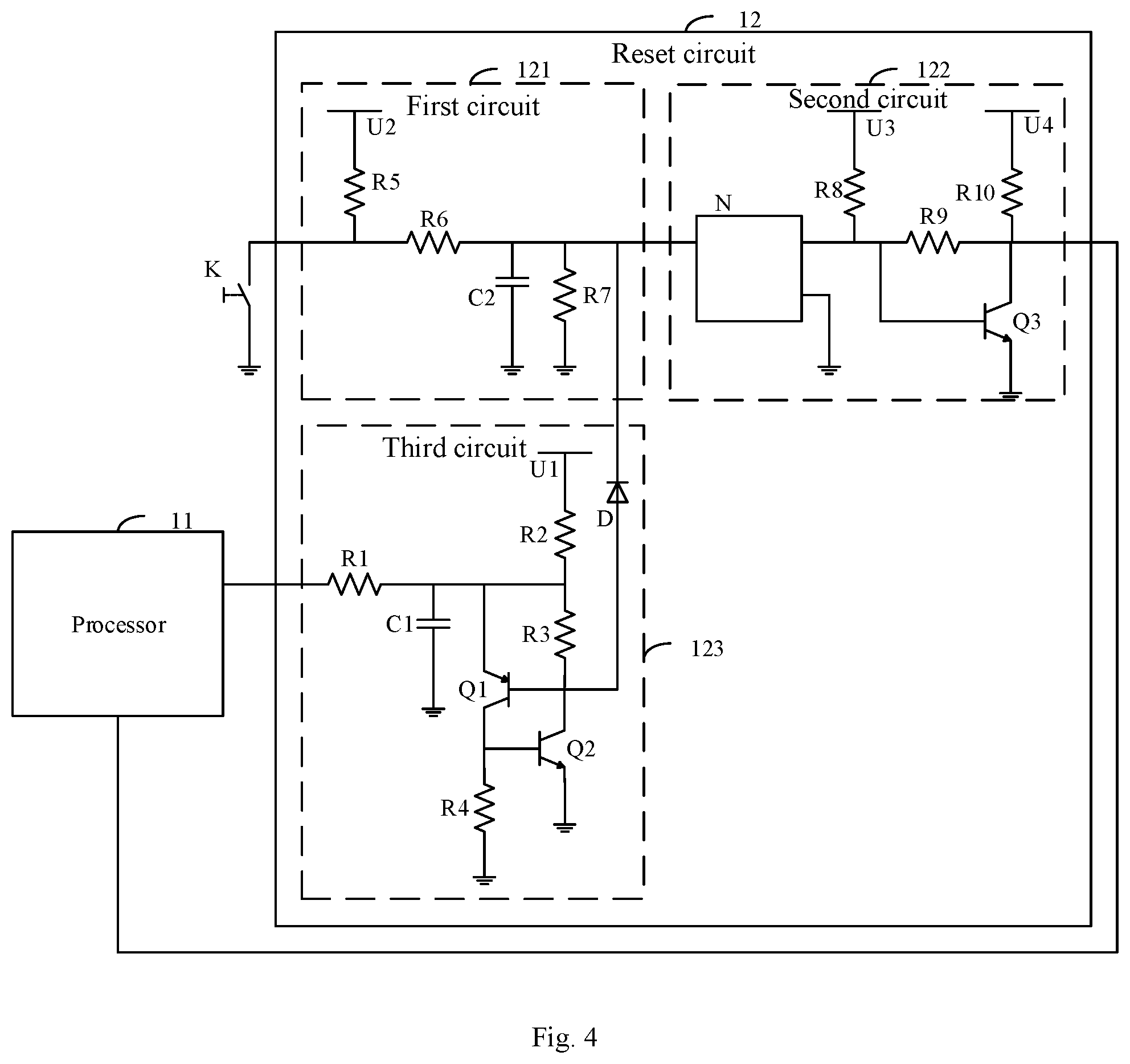 Patent US12174704 Figure 4 – Reset device and display device