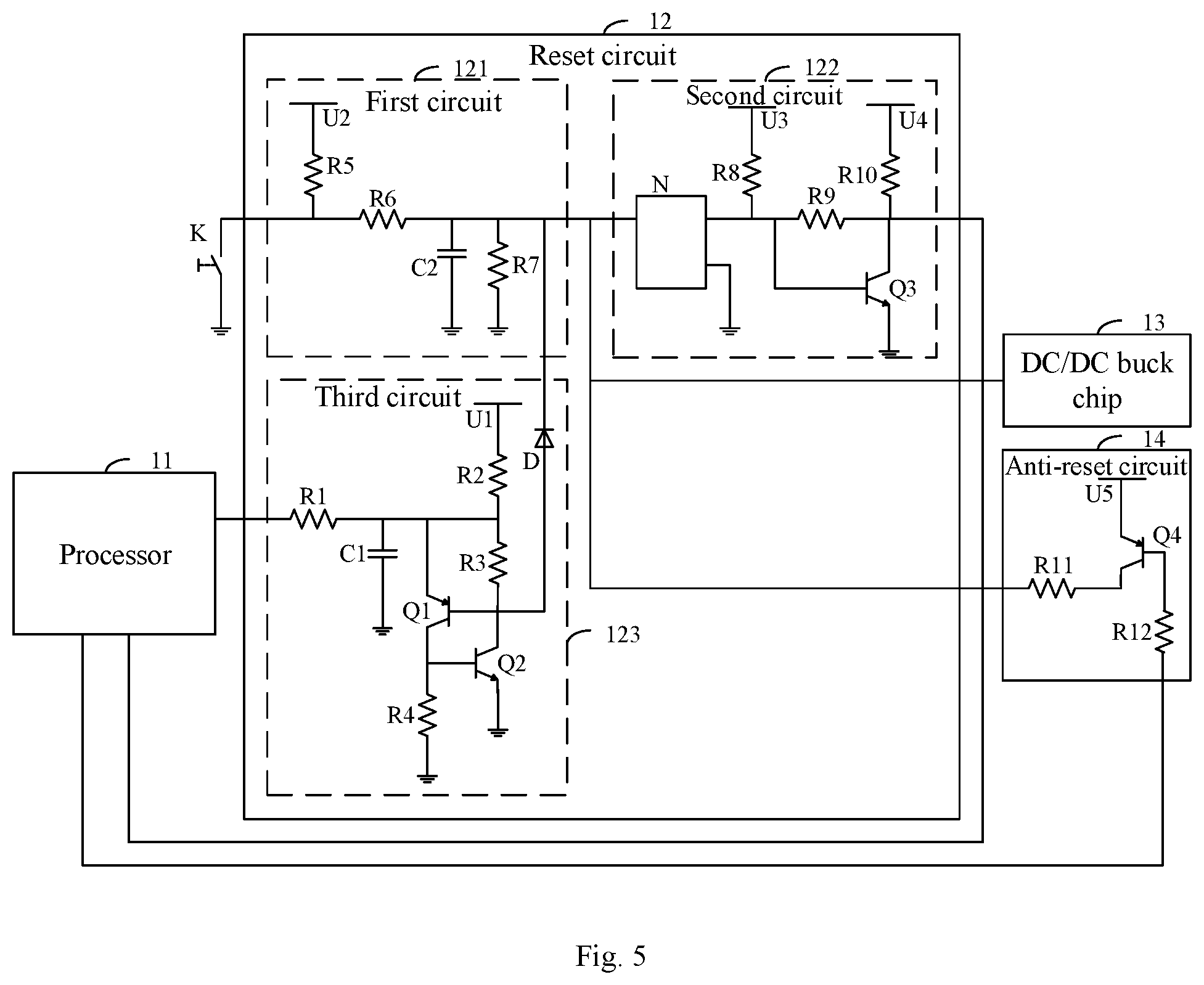 Patent US12174704 Figure 5 – Reset device and display device