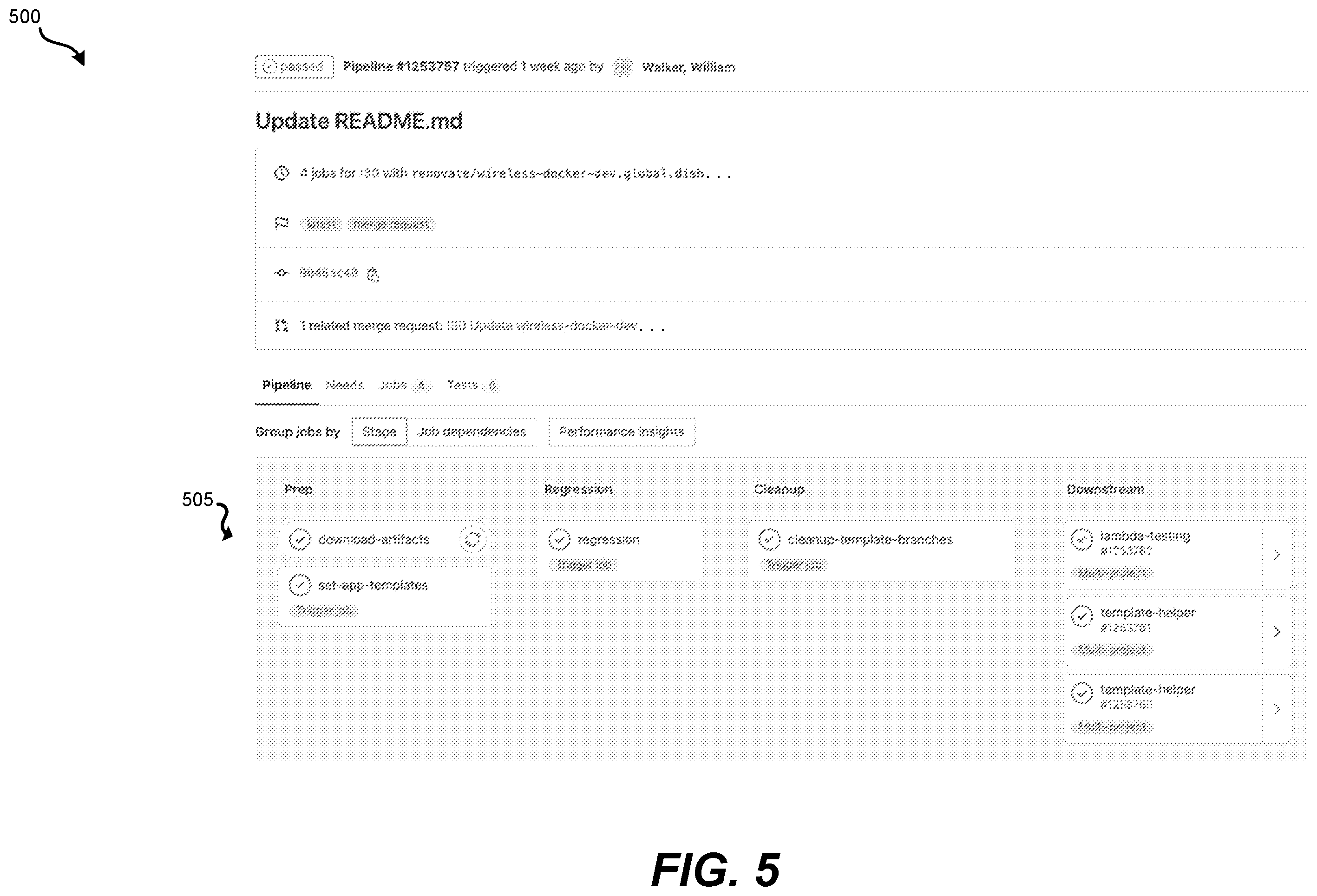 Patent US12174732 Figure 5 – Regression testing on deployment pipelines