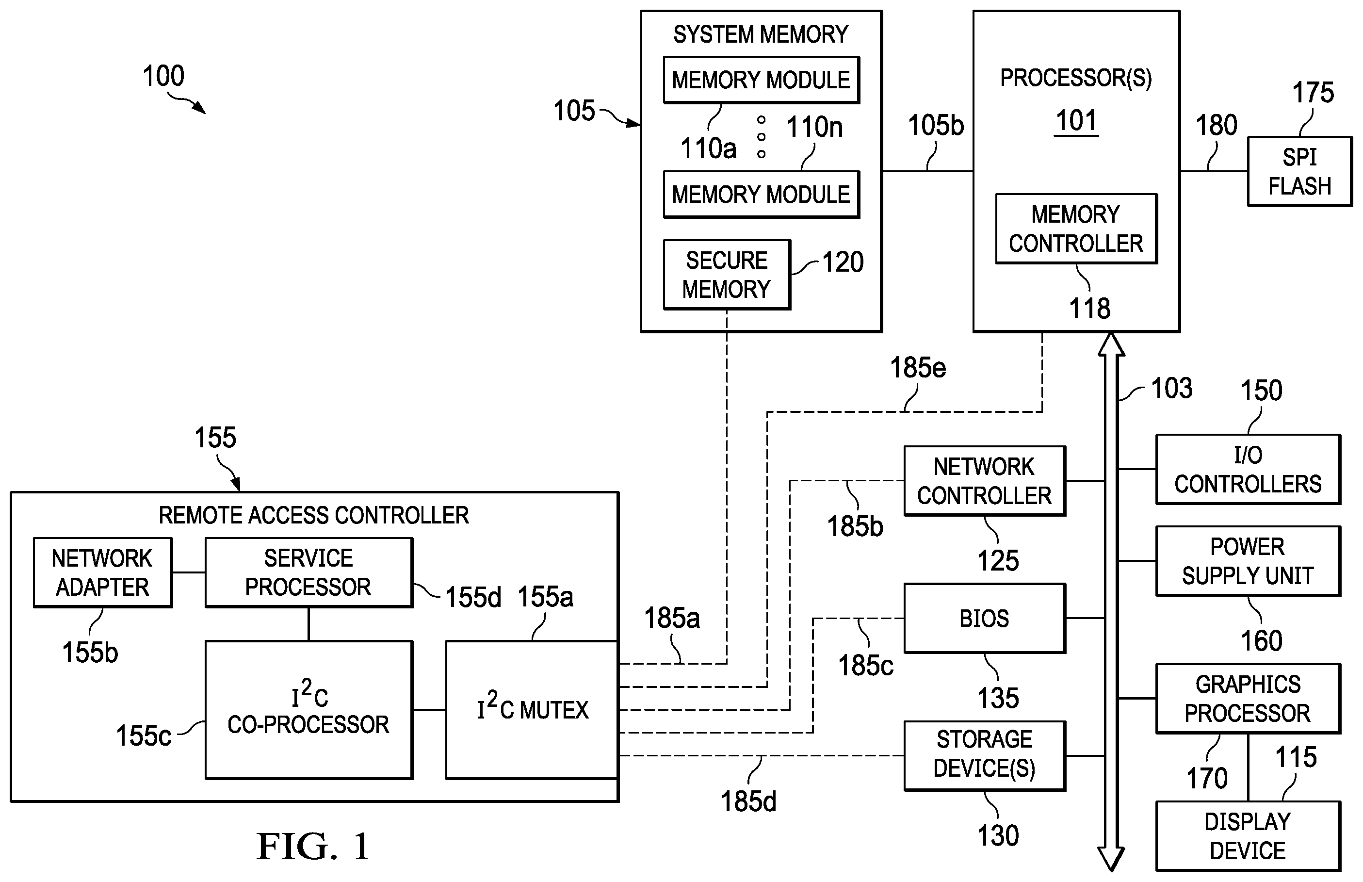 Patent US12174756 Figure 1 – Caching system and method for a workspace environment