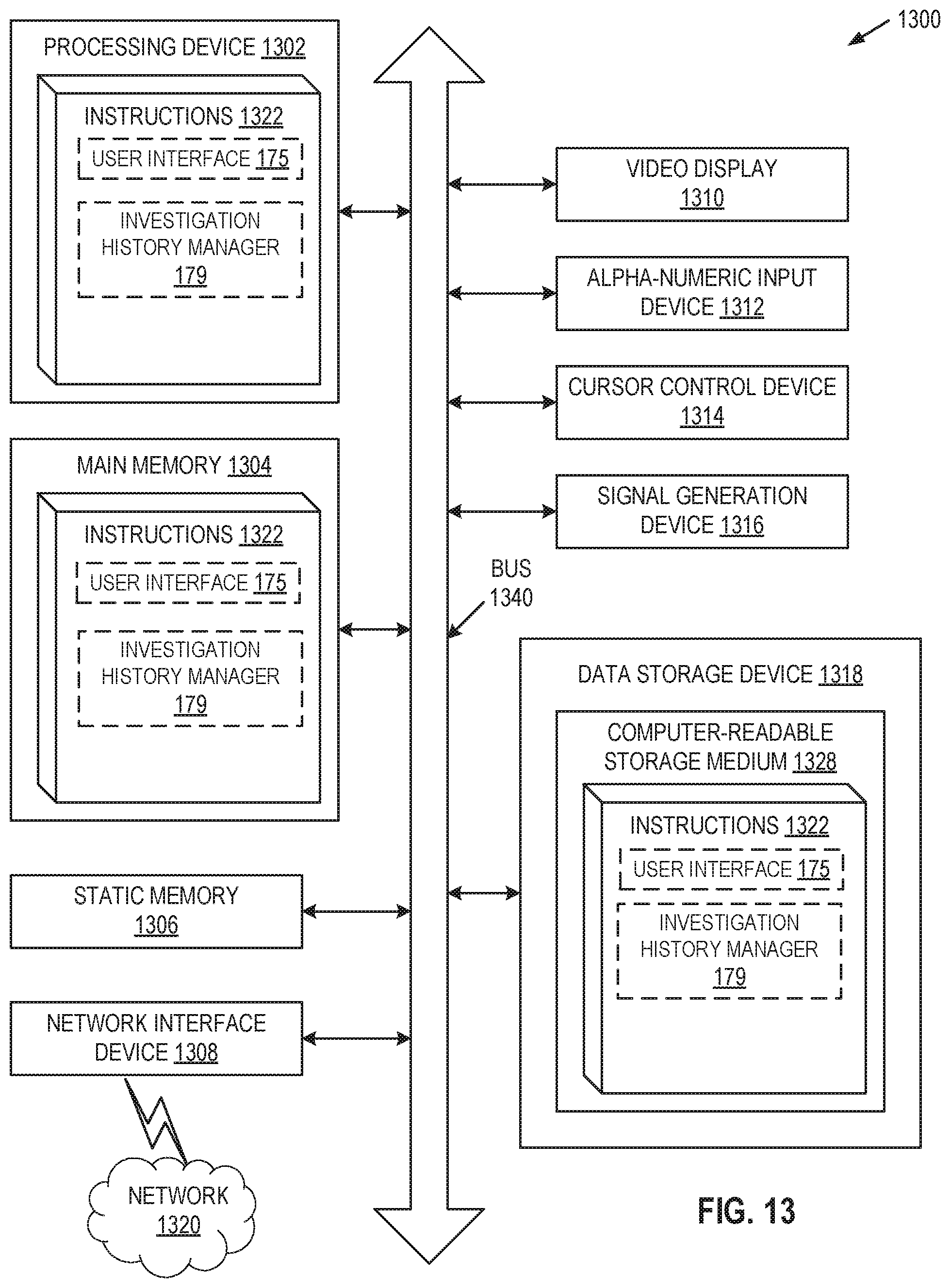 Patent US12174812 Figure 12 – Searchable investigation history for event data store