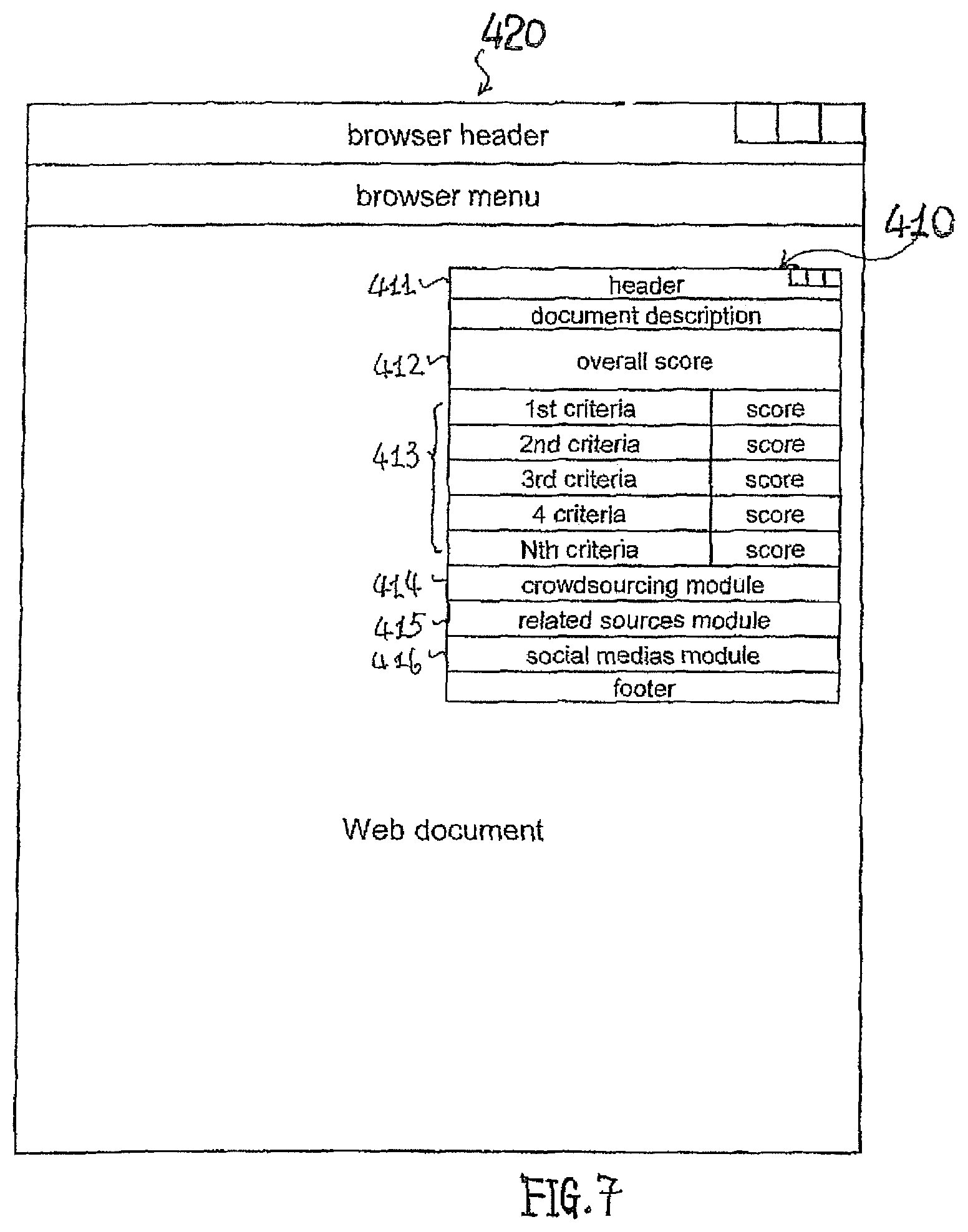 Patent US12174843 Figure 8 – Apparatus, systems and methods for scoring and distributing the reliability of online information