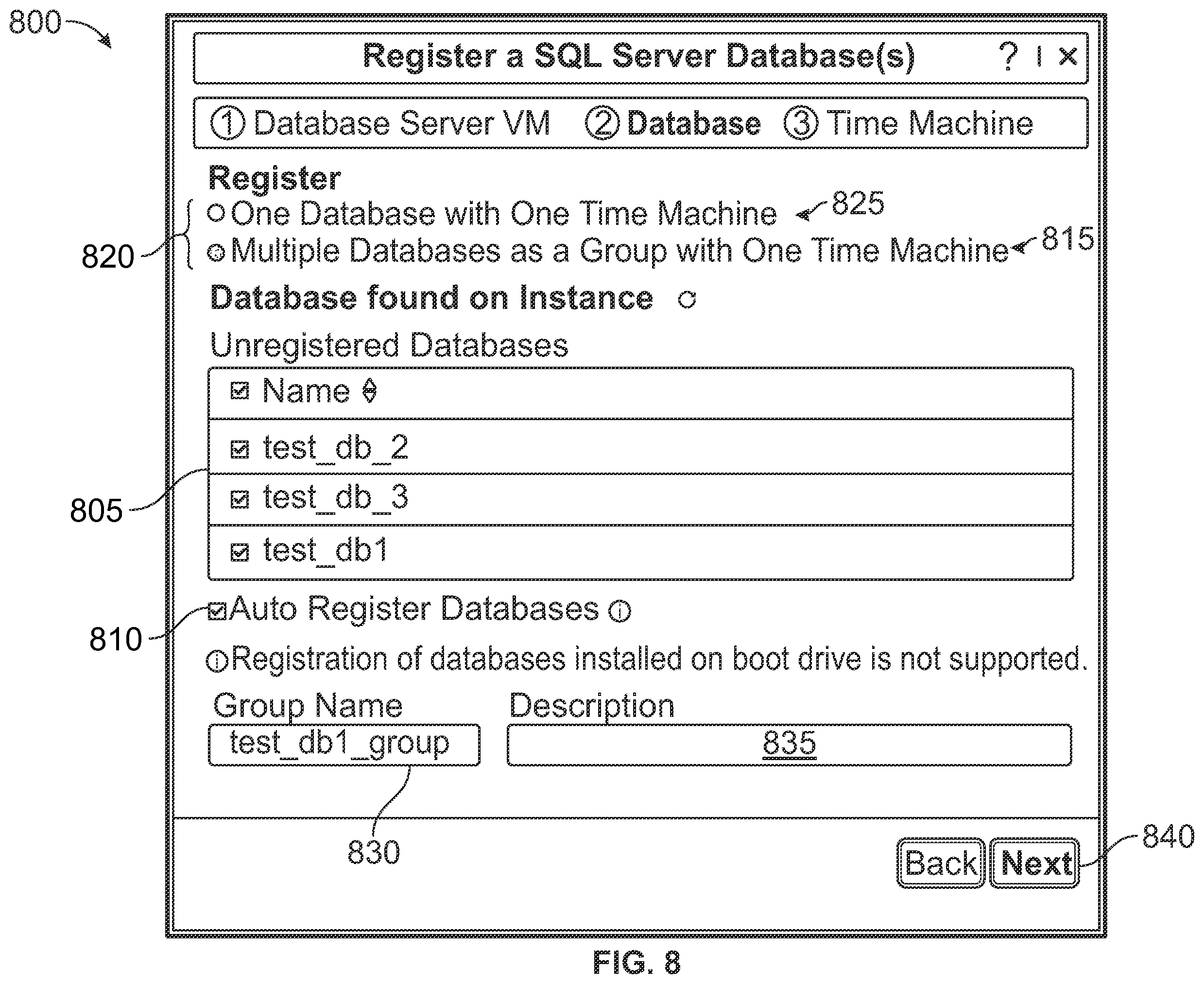 Patent US12174856 Figure 8 – Database group management
