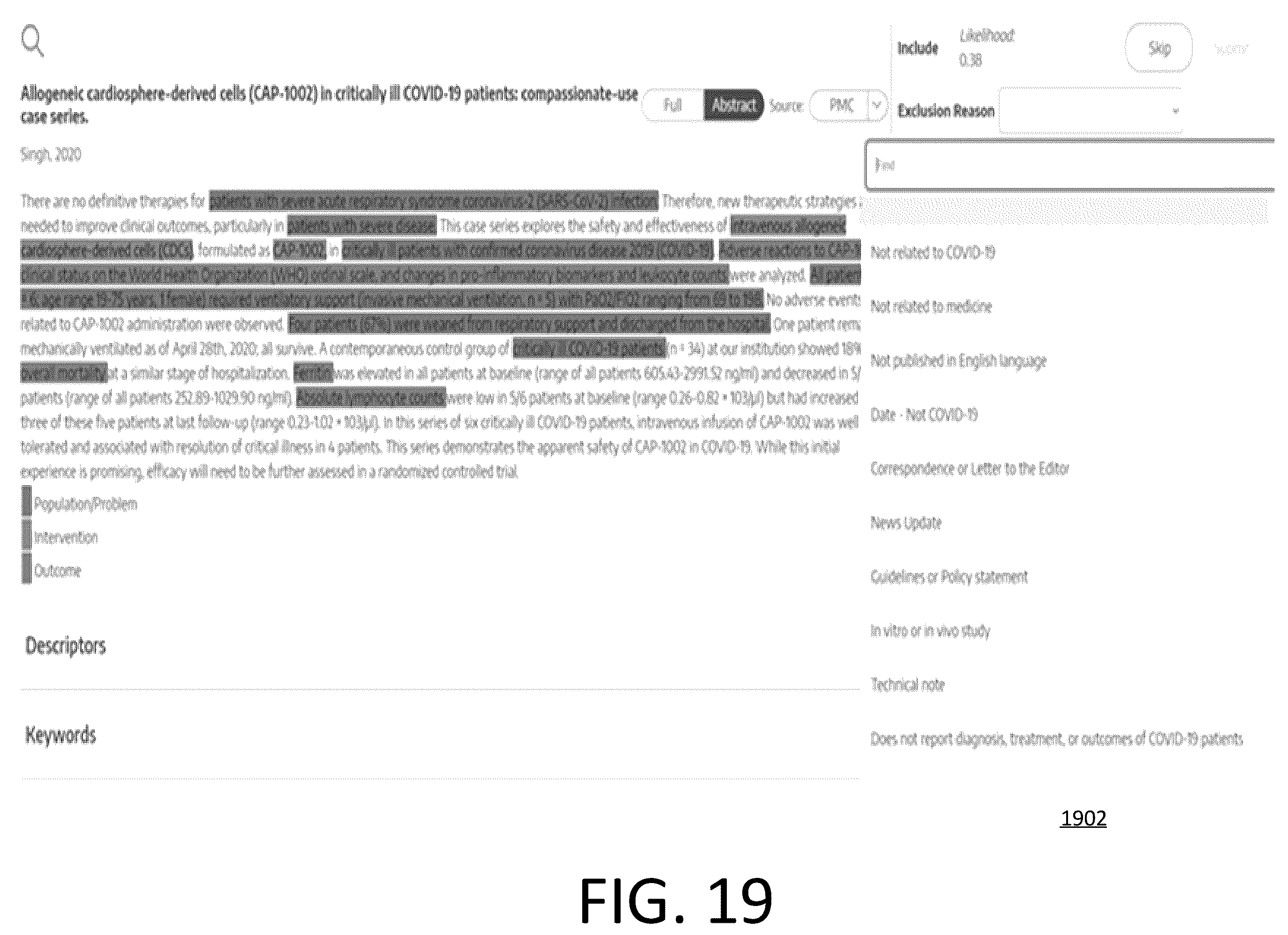 Patent US12174877 Figure 19 – System and method for data gathering and visualization