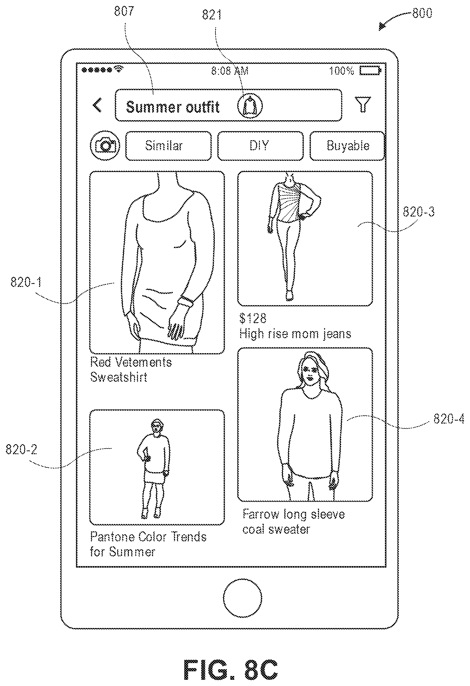 Patent US12174884 Figure 12 – Textual and image based search