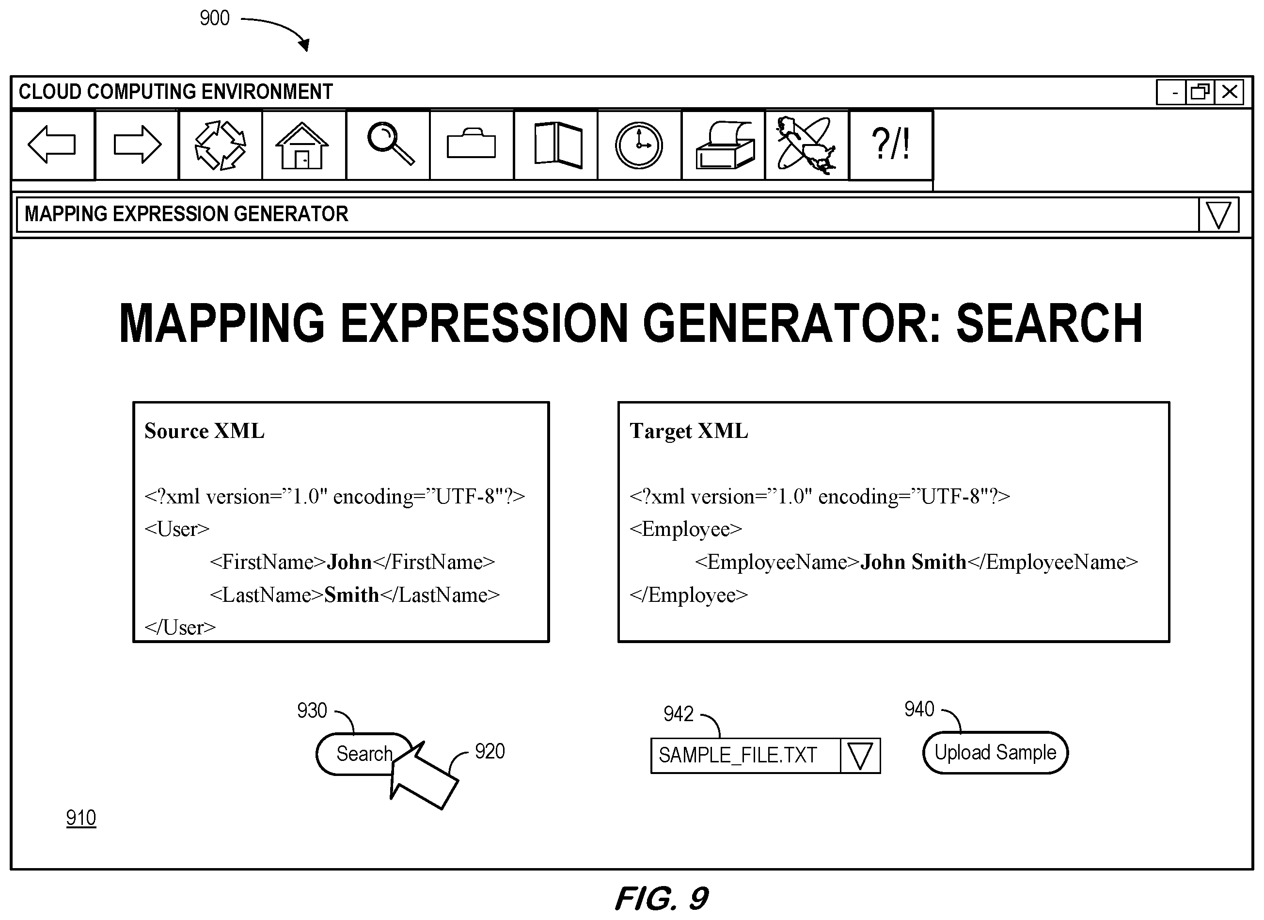 Patent US12174887 Figure 9 – Mapping expression generator