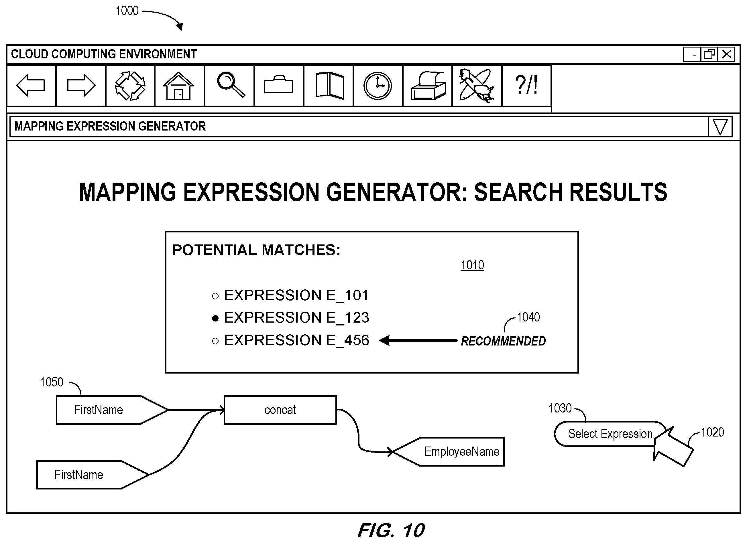 Patent US12174887 Figure 10 – Mapping expression generator
