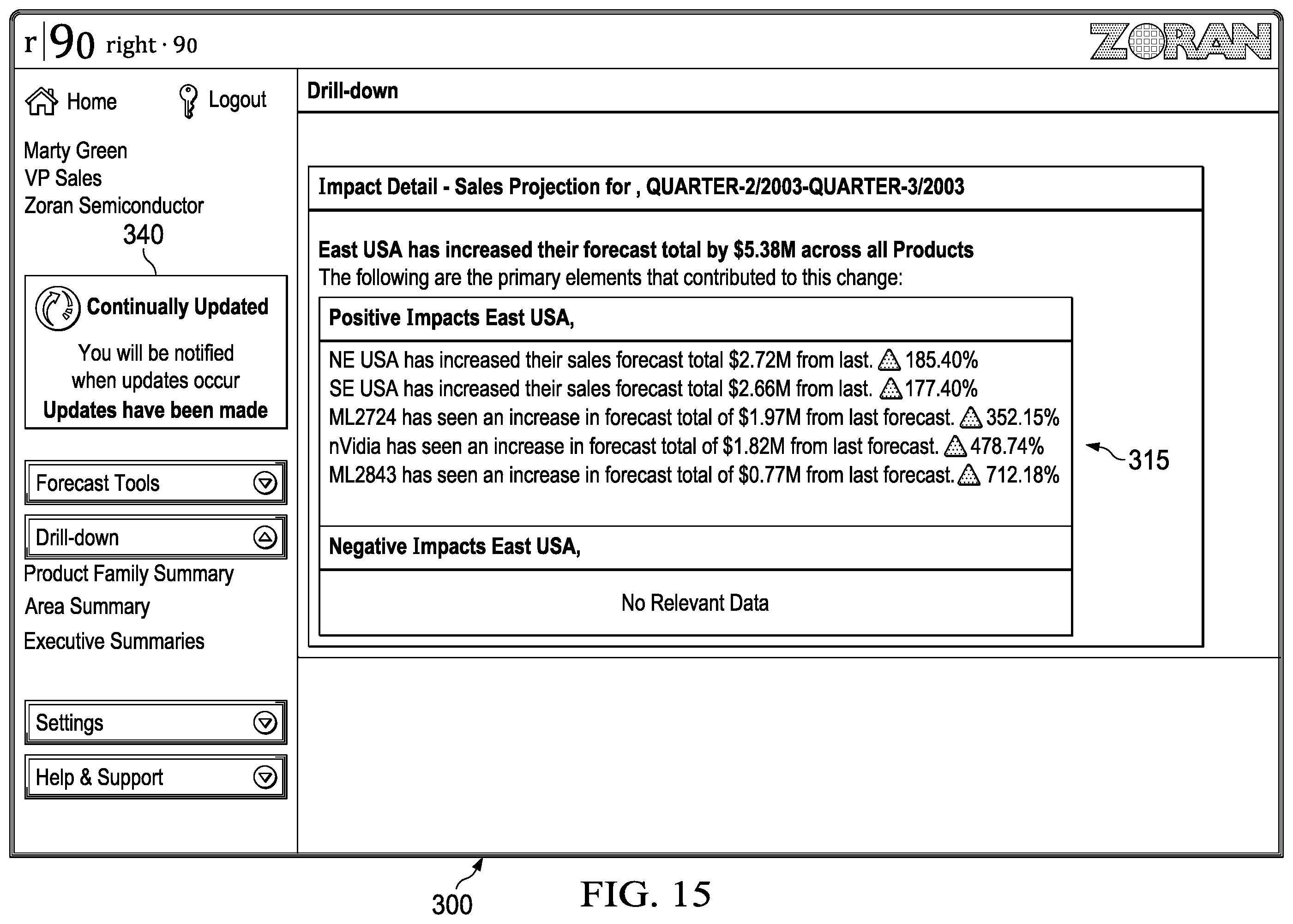 Patent US12174893 Figure 12 – Flexible baselines in a forecasting system