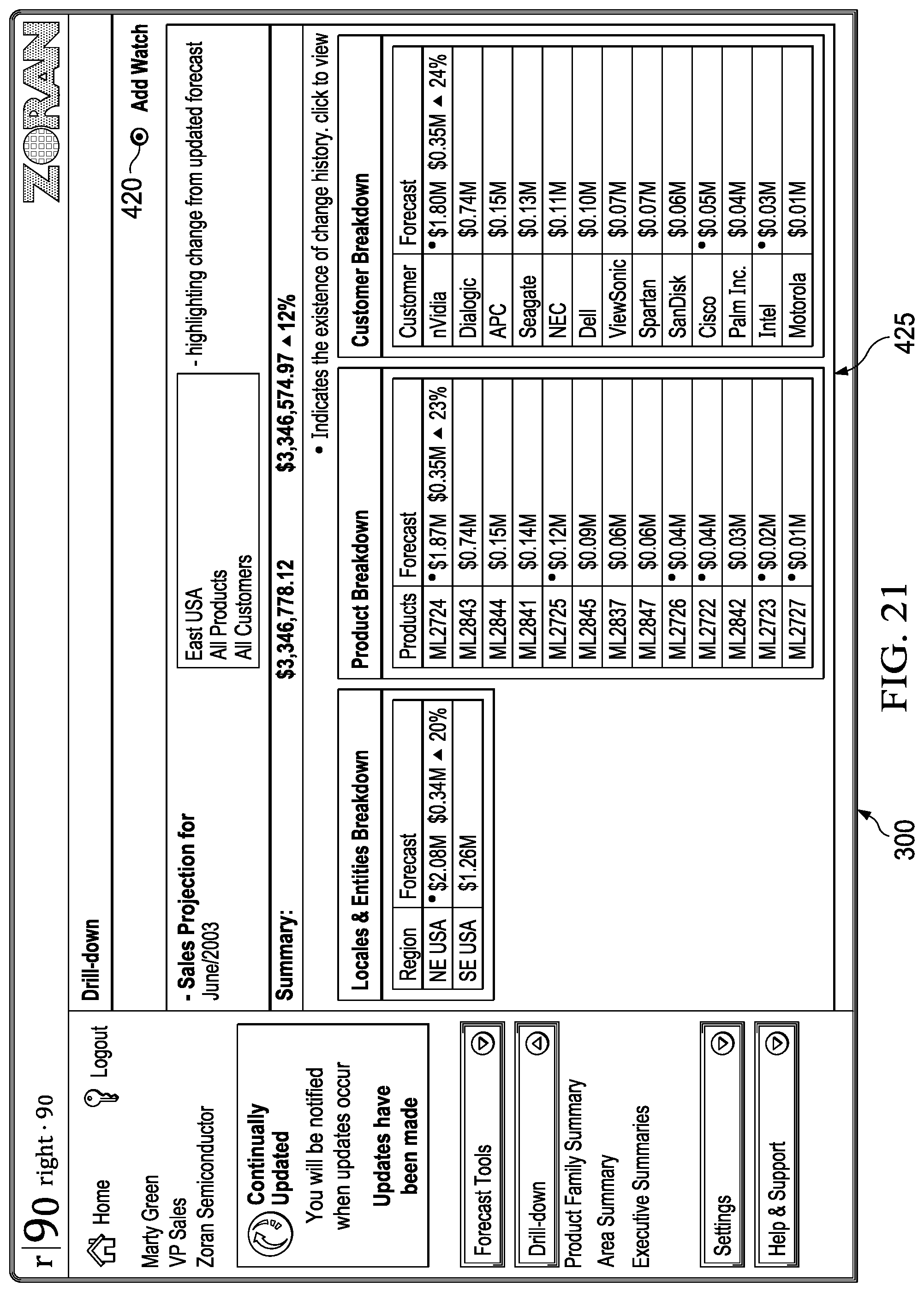 Patent US12174893 Figure 18 – Flexible baselines in a forecasting system