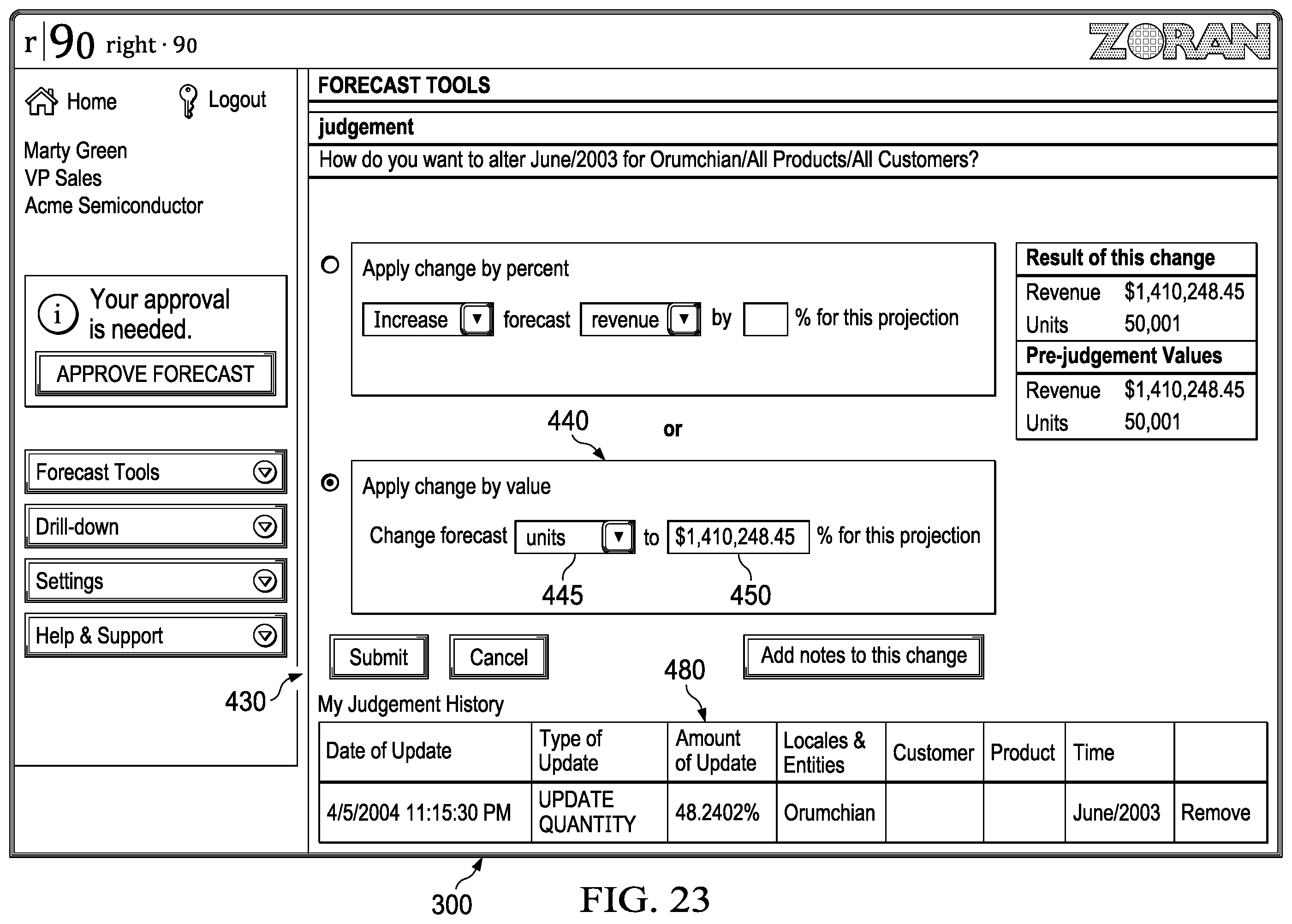 Patent US12174893 Figure 20 – Flexible baselines in a forecasting system