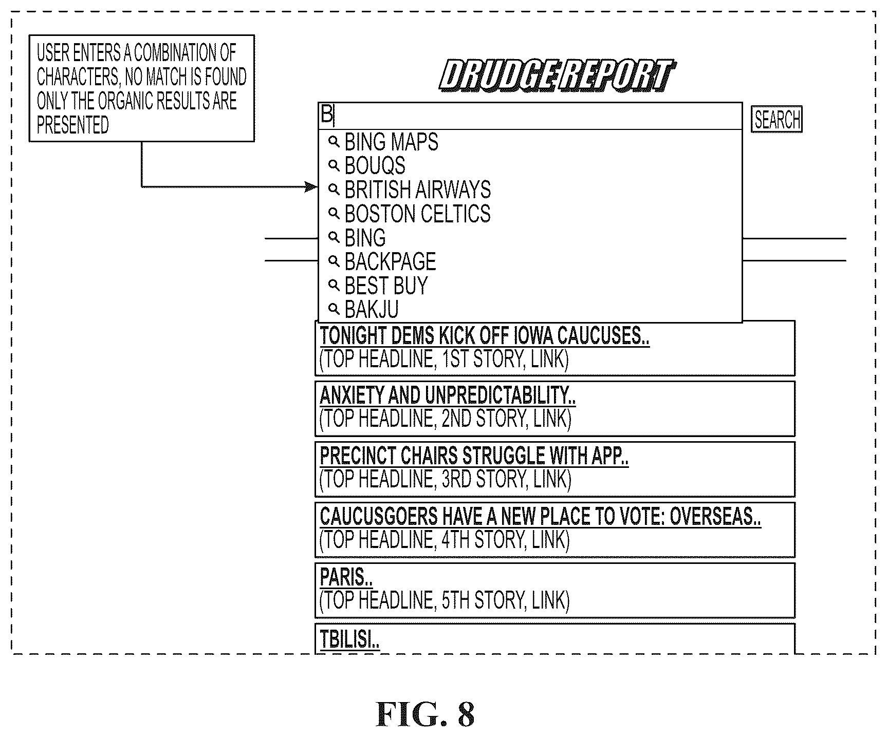 Patent US12174894 Figure 8 – Computer implemented system and methods for implementing advertisement placement via internet