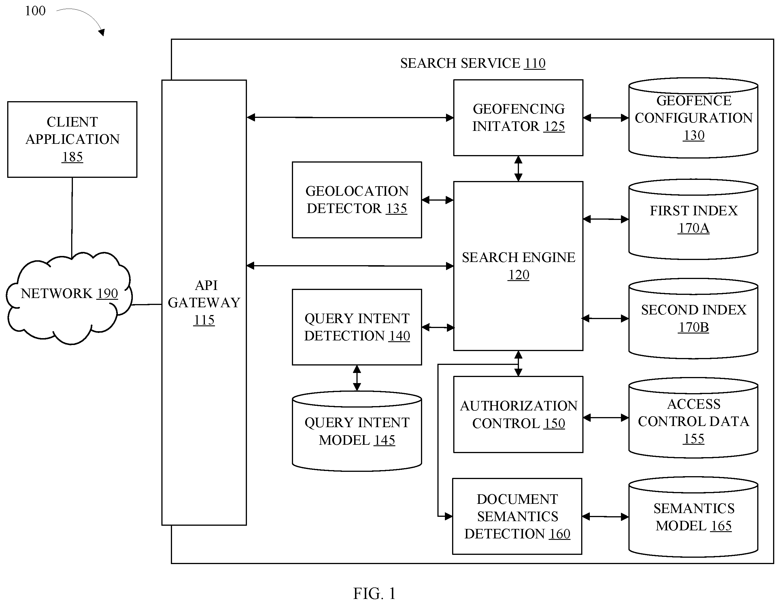 Patent US12174899 Figure 1 – Geofencing queries based on query intent and result semantics