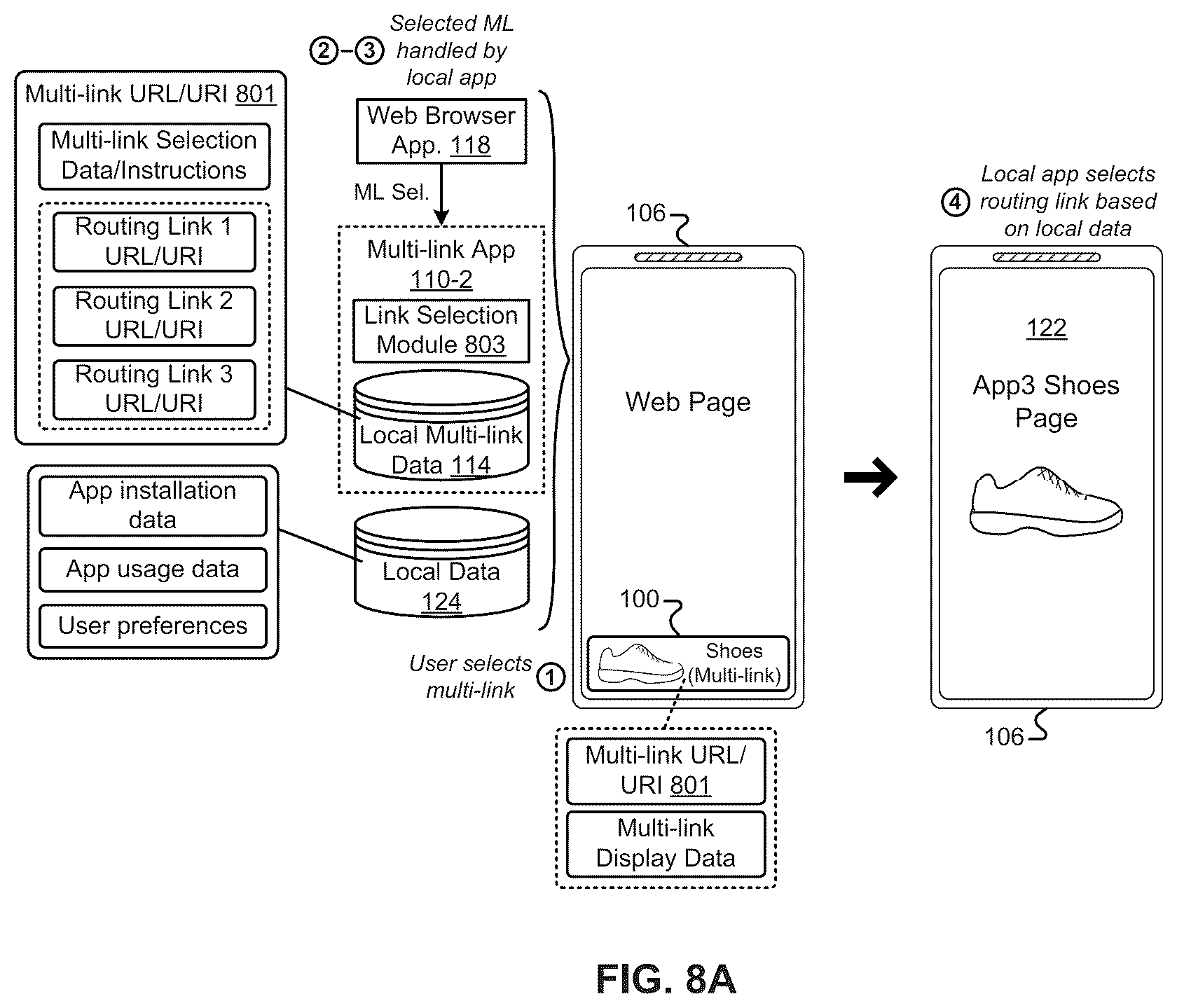 Patent US12174904 Figure 10 – User-selectable link including multiple routing links