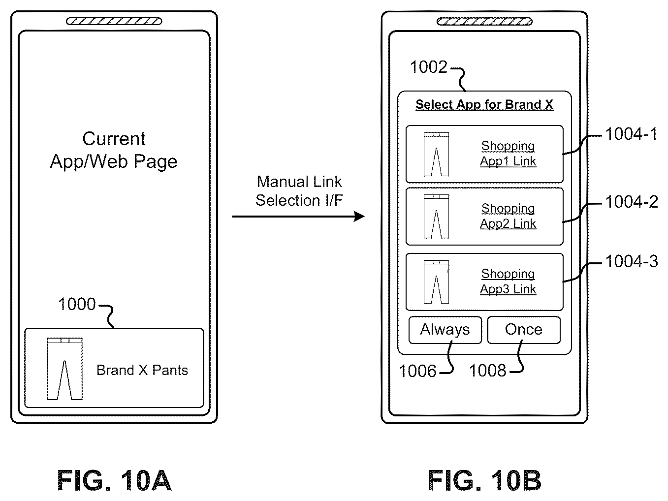 Patent US12174904 Figure 13 – User-selectable link including multiple routing links