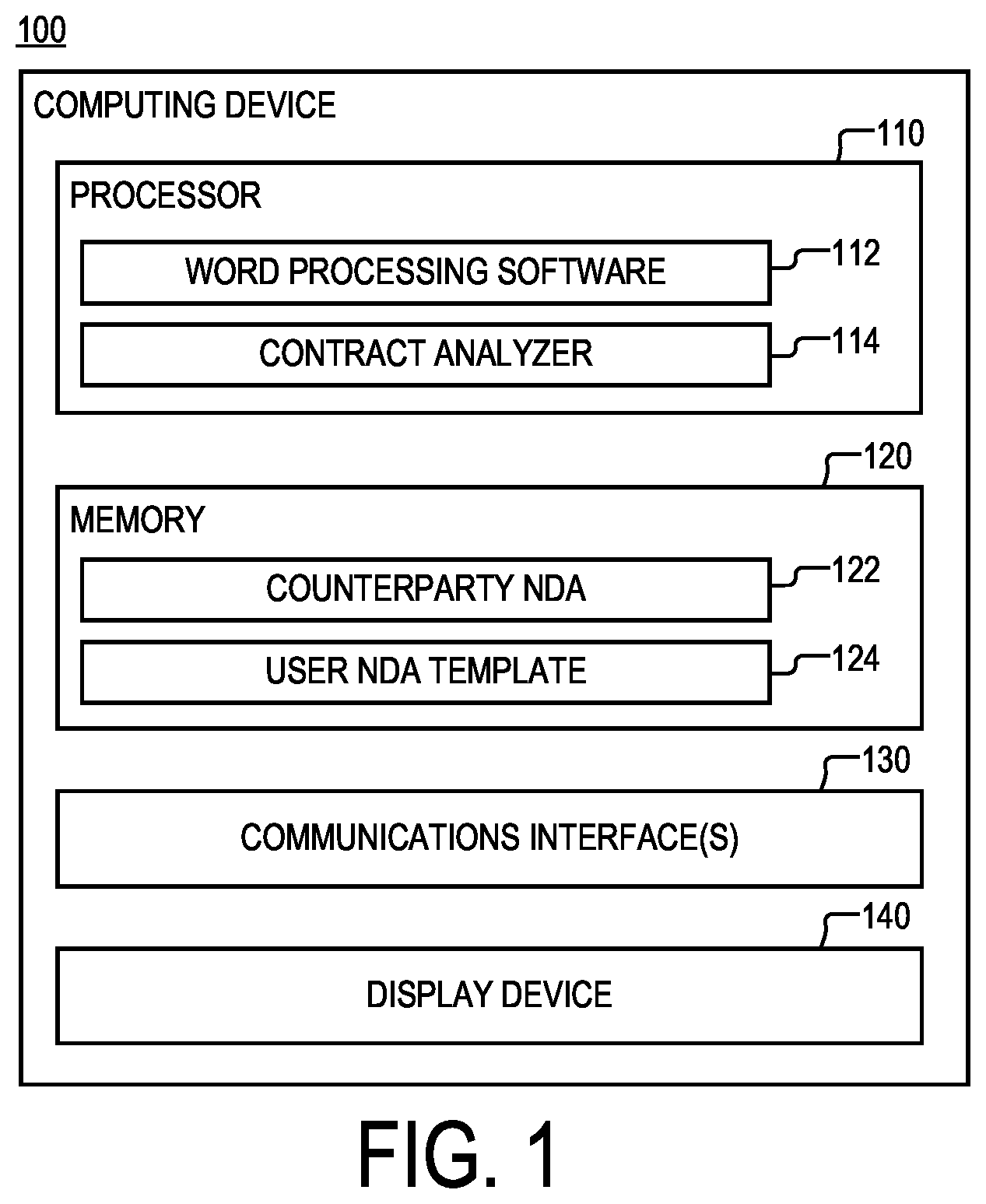 Patent US12174916 — Method and apparatus for contract analysis — Figure 1
