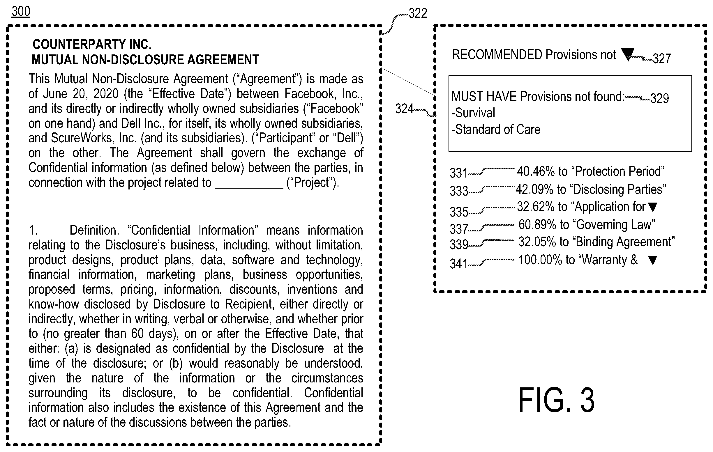 Patent US12174916 Figure 3 – Method and apparatus for contract analysis
