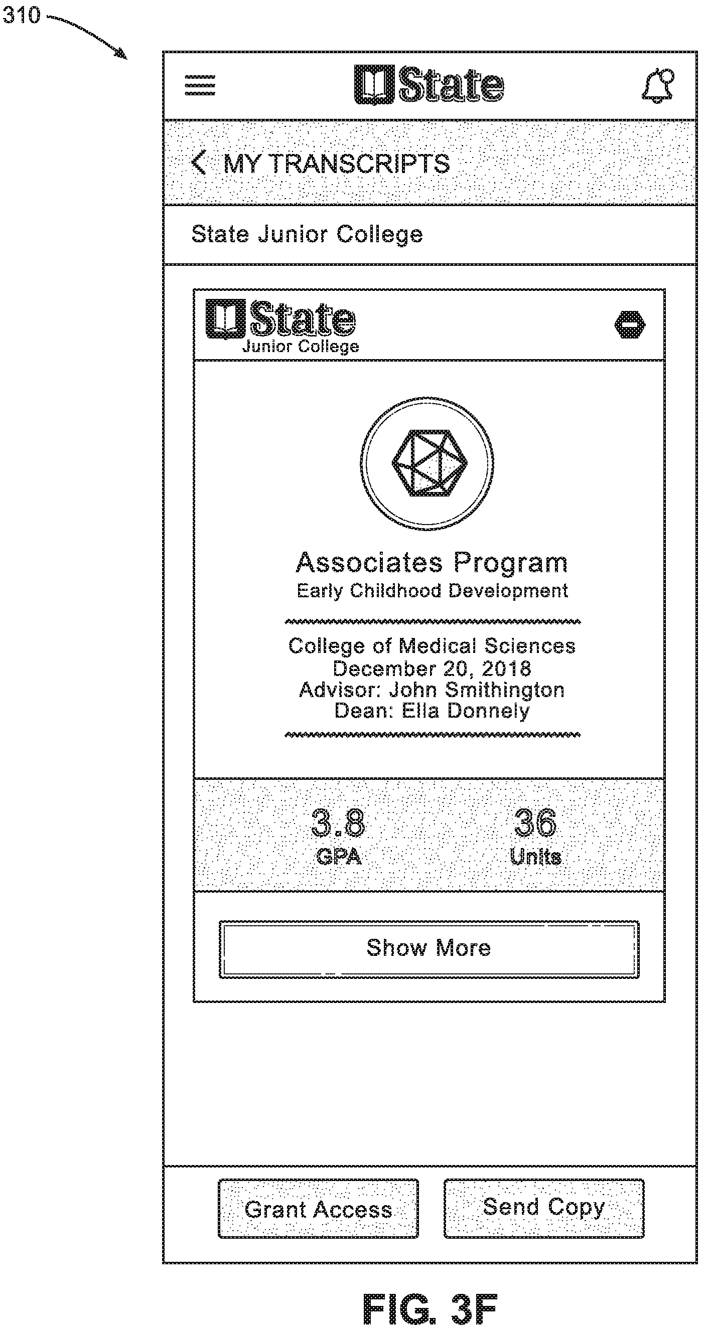 Patent US12174982 Figure 8 – Distributed and blockchain-based student academic ledger systems and methods